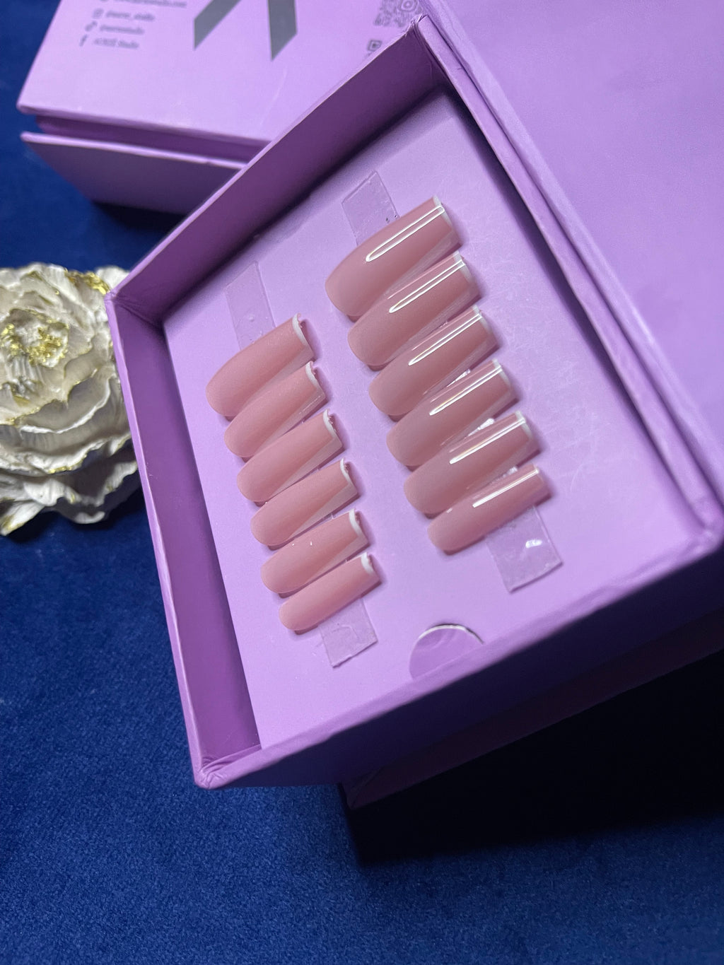 French Edges to Nude Pink- Square Press On Nails