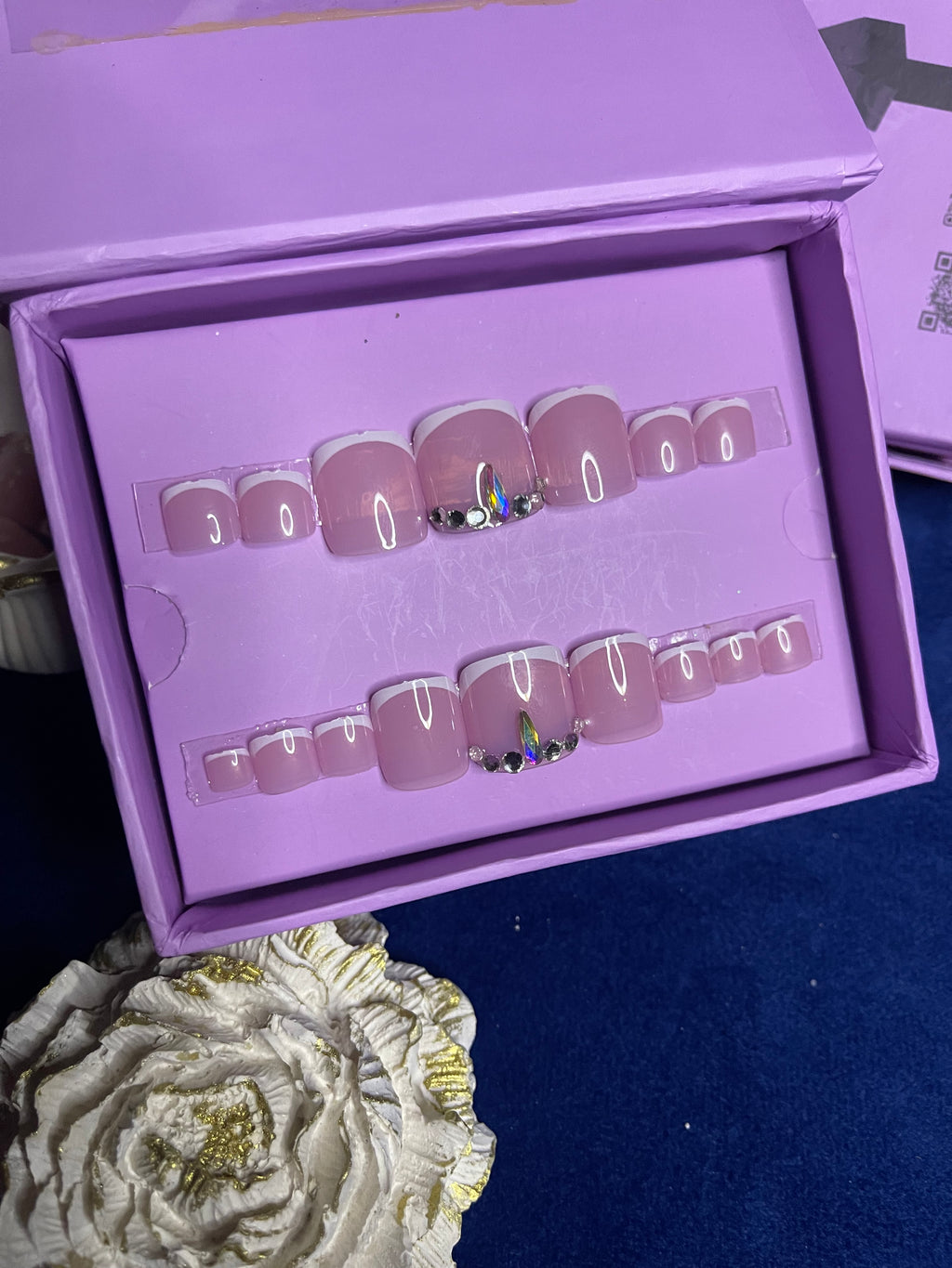 Luxury White French- toe nails