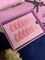 Plain Pink - Almond Press Ons