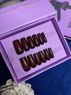 Red & Black Round Ombre - Square Medium Press On Nails