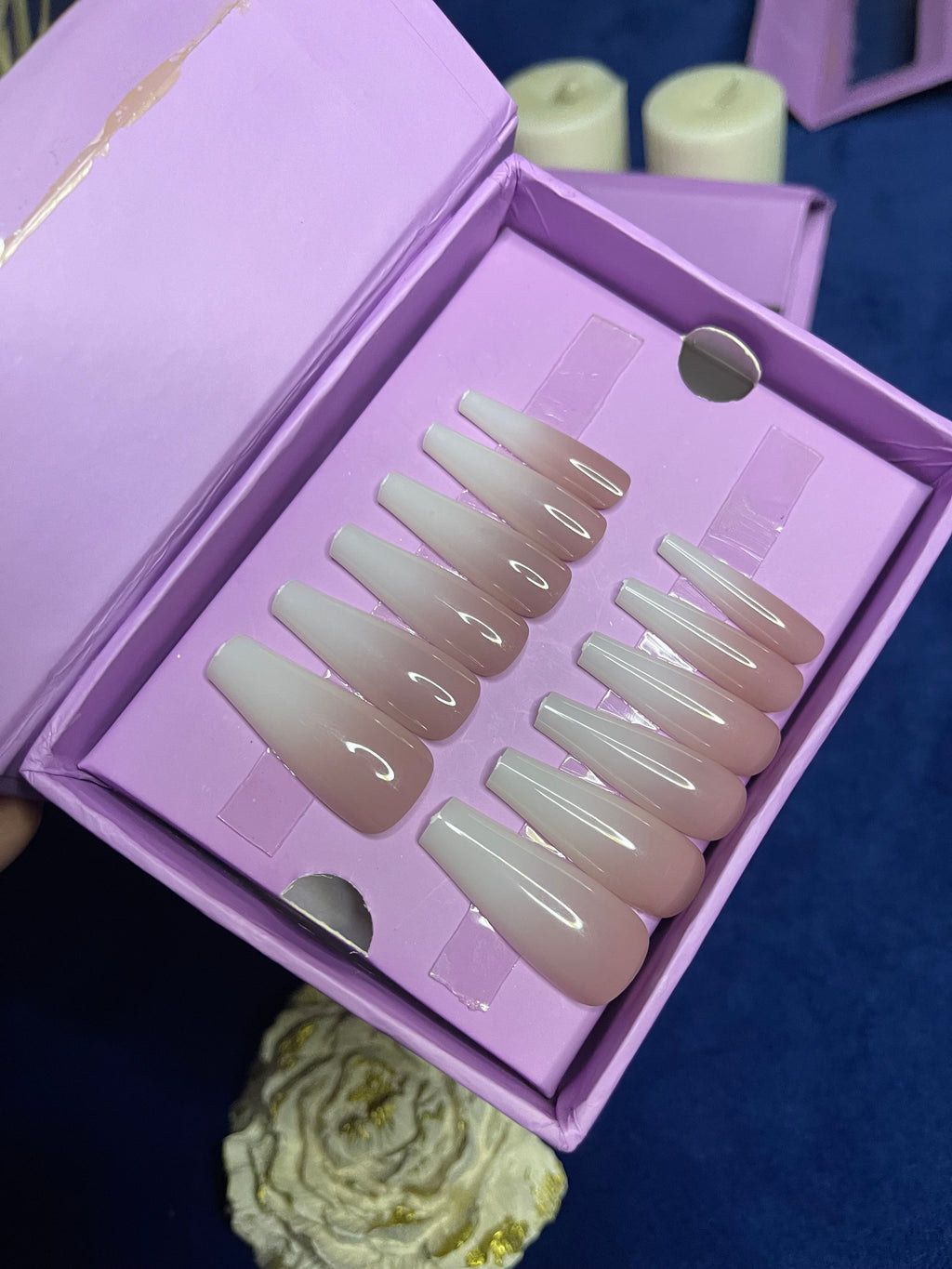 Nude Ombre - Extra Long Coffin Press Ons