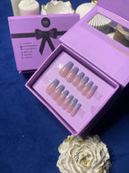 Blue French - Coffin Press On Nails