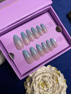 Blue Ombre - Long Almond Press Ons