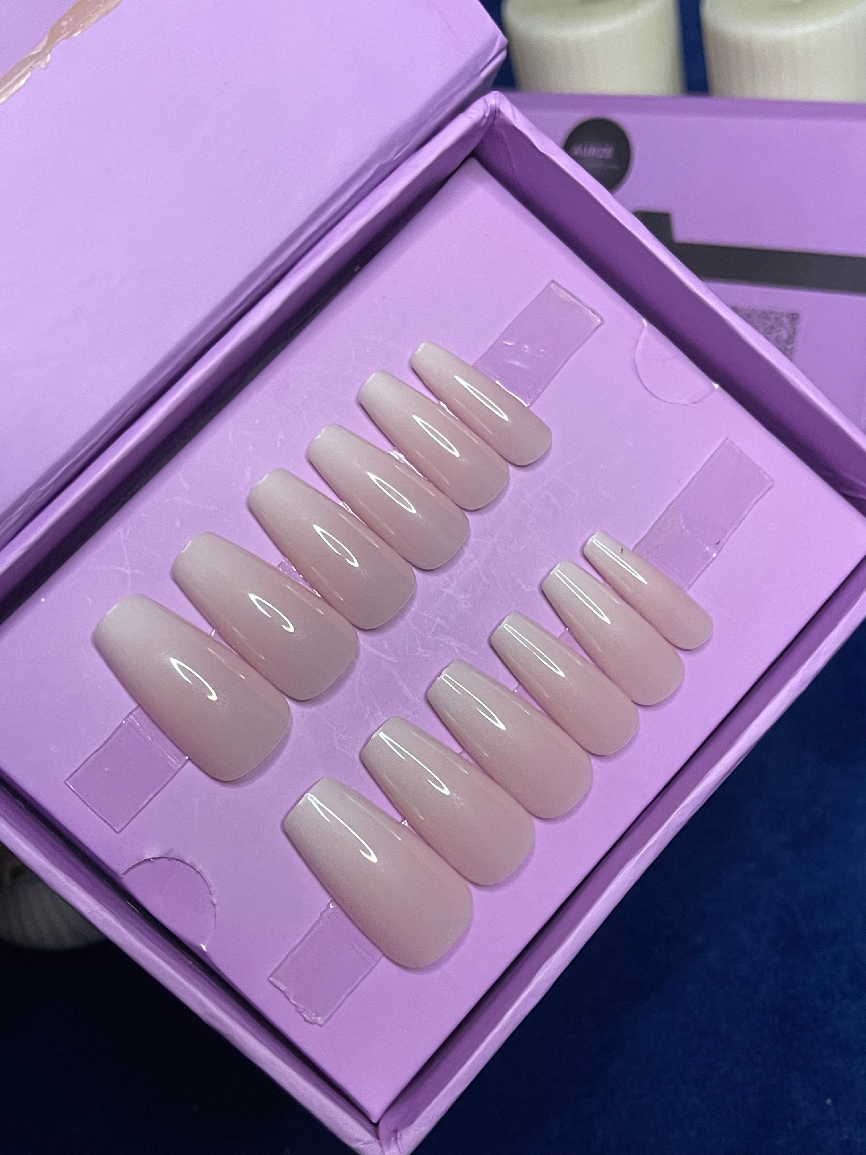 Nude Ombre - Coffin Press On Nails