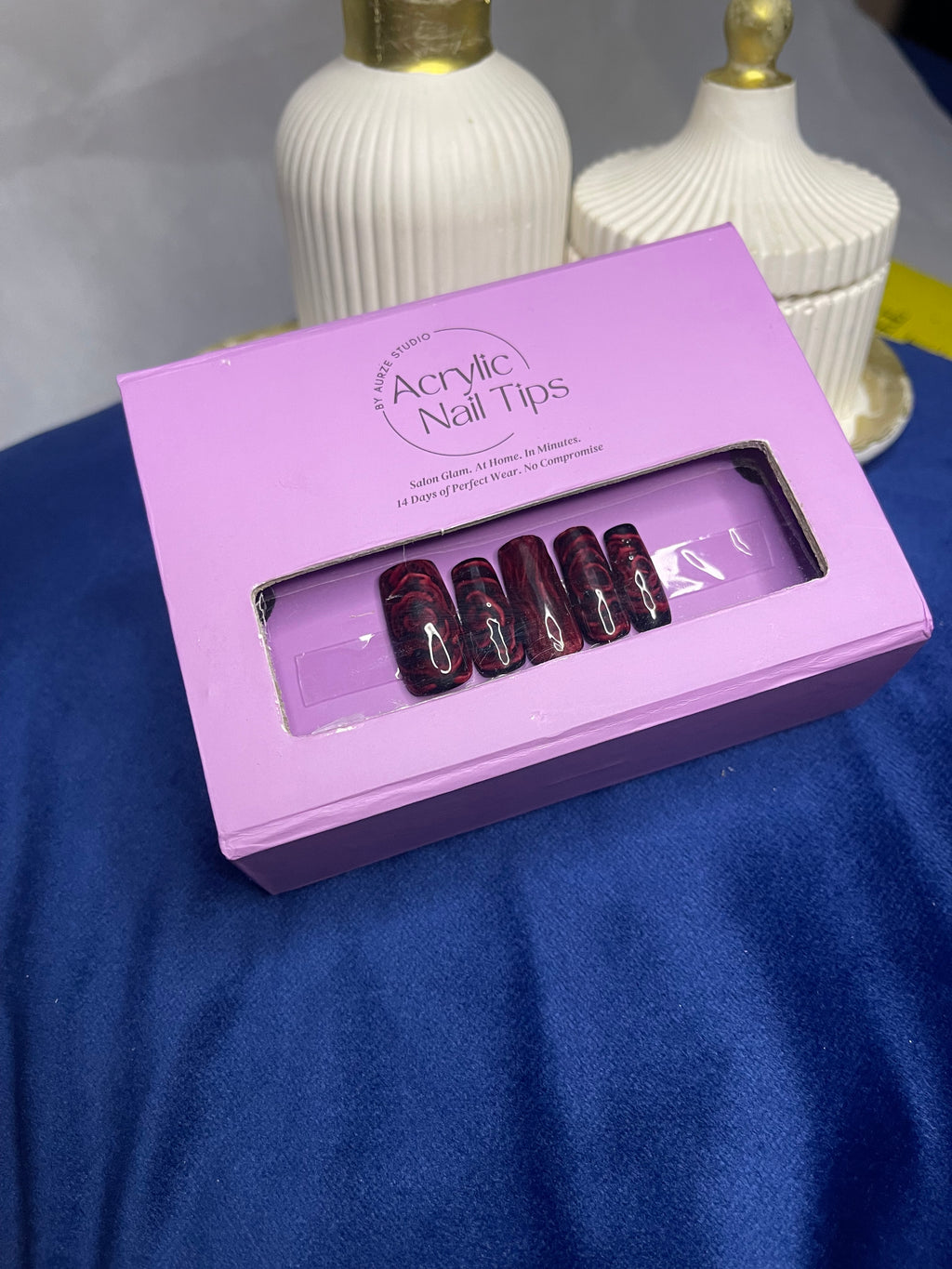 Red Rose - Square Press On Nails