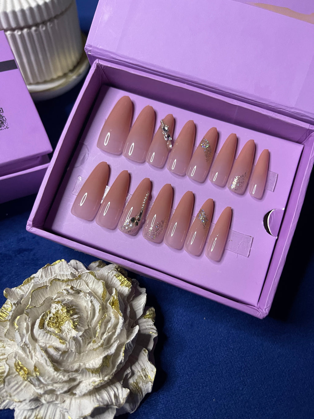 Peachy Ombre - Almond Extra Long Press Ons