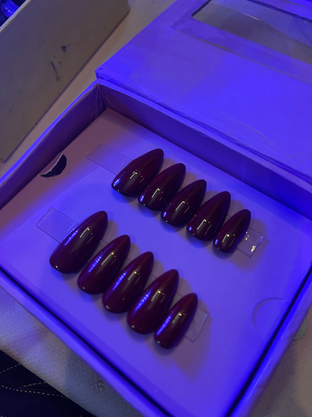 Cherry Red- Almond Press Ons