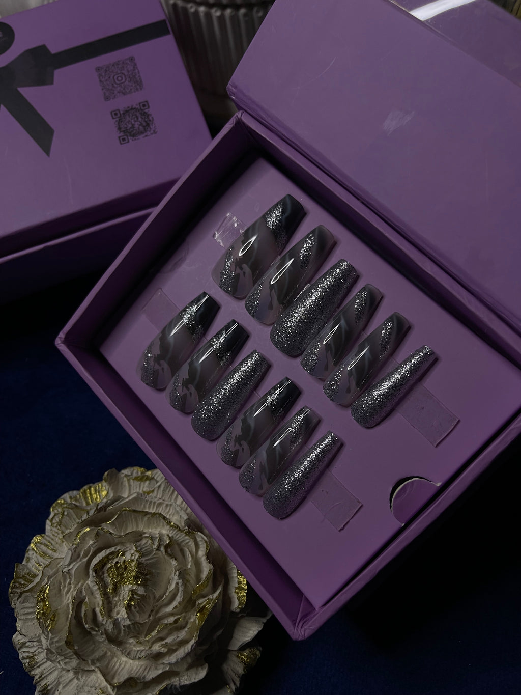 Silver Event Inspo- Coffin Press Ons