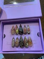 Aura of Leopard Brown- Stiletto Press On Nails