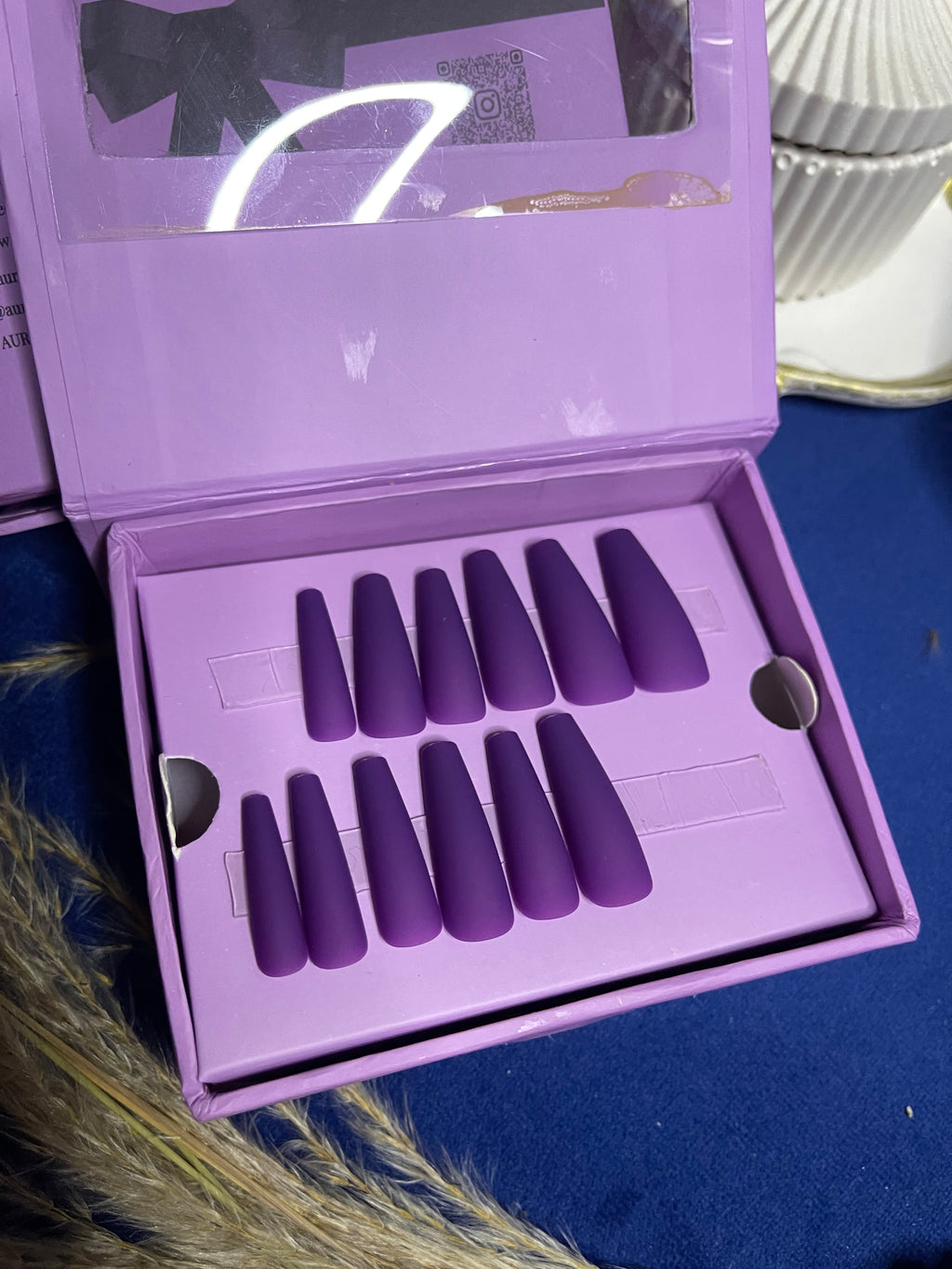 Purple Matte- Long Coffin