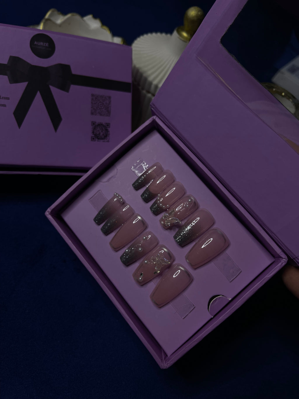 Silver French Chrome- Coffin Press Ons