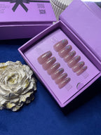 Glitter On Nude - Coffin Press Ons