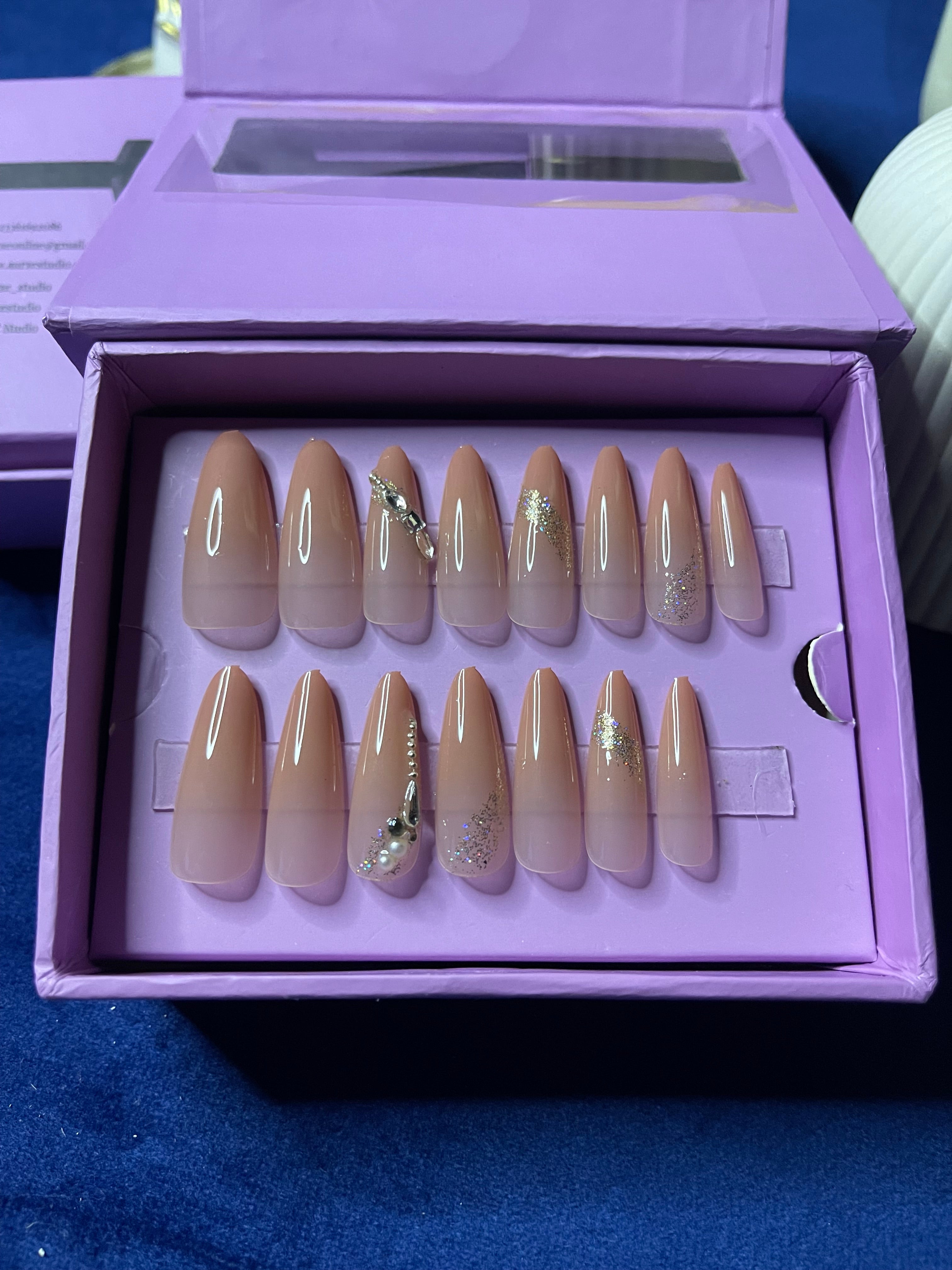 Peachy Ombre - Almond Extra Long Press Ons
