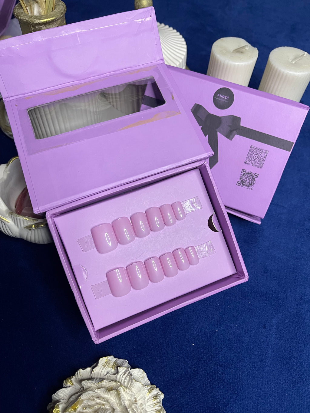 Plain Pink - Short Square Press Ons