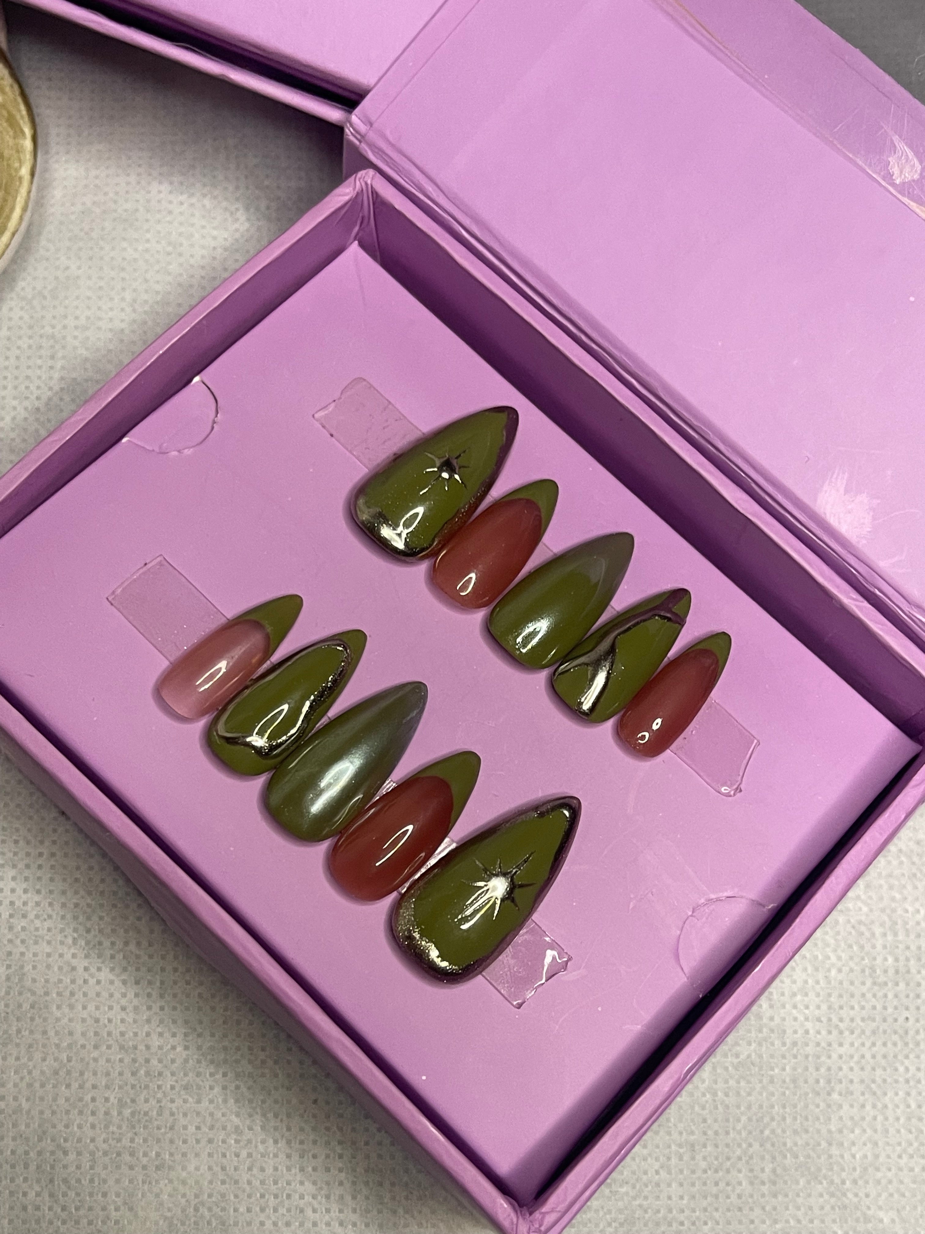 Mehndi Inspo - Almond Press On Nails