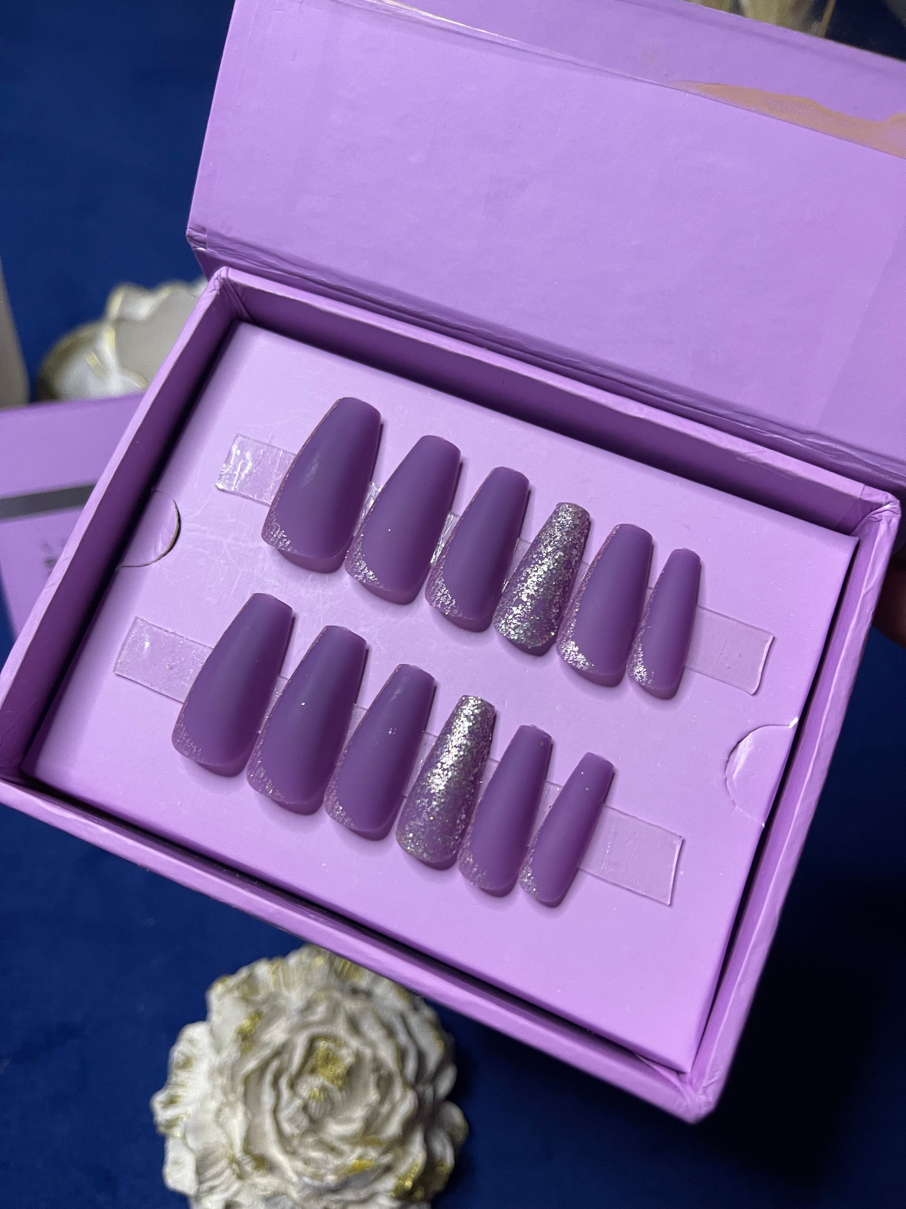 Purple Gold Matte - Coffin Press Ons