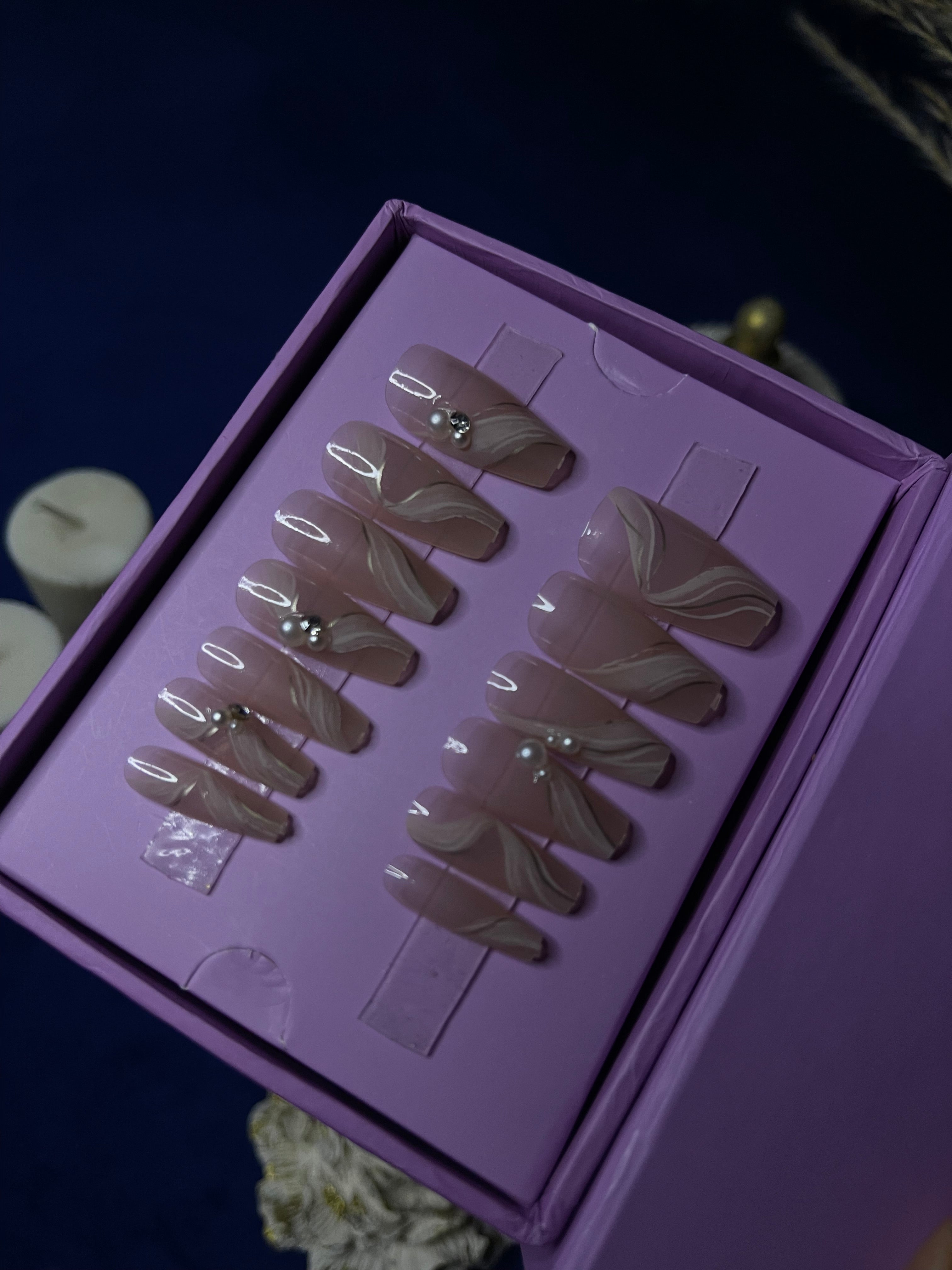 Nude Pearls - Coffin Press Ons