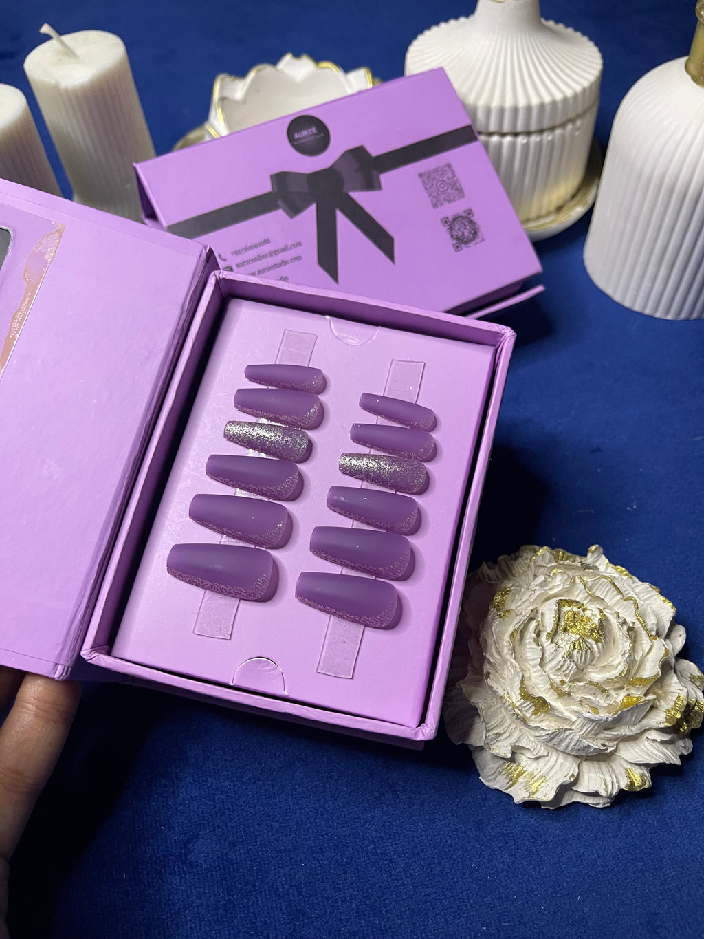 Purple Gold Matte - Coffin Press Ons