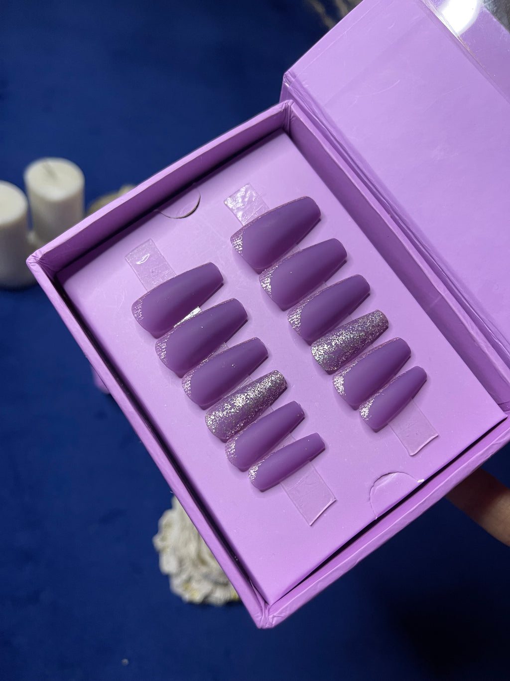 Purple Gold Matte - Coffin Press Ons