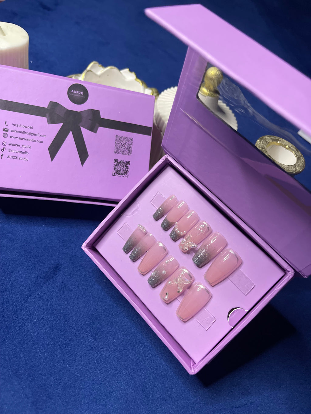 Silver French Chrome- Coffin Press Ons