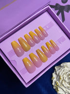 Yellow Ombre Mayon Inspo - Coffin Press Ons