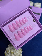 Plain Pink - Almond Press Ons