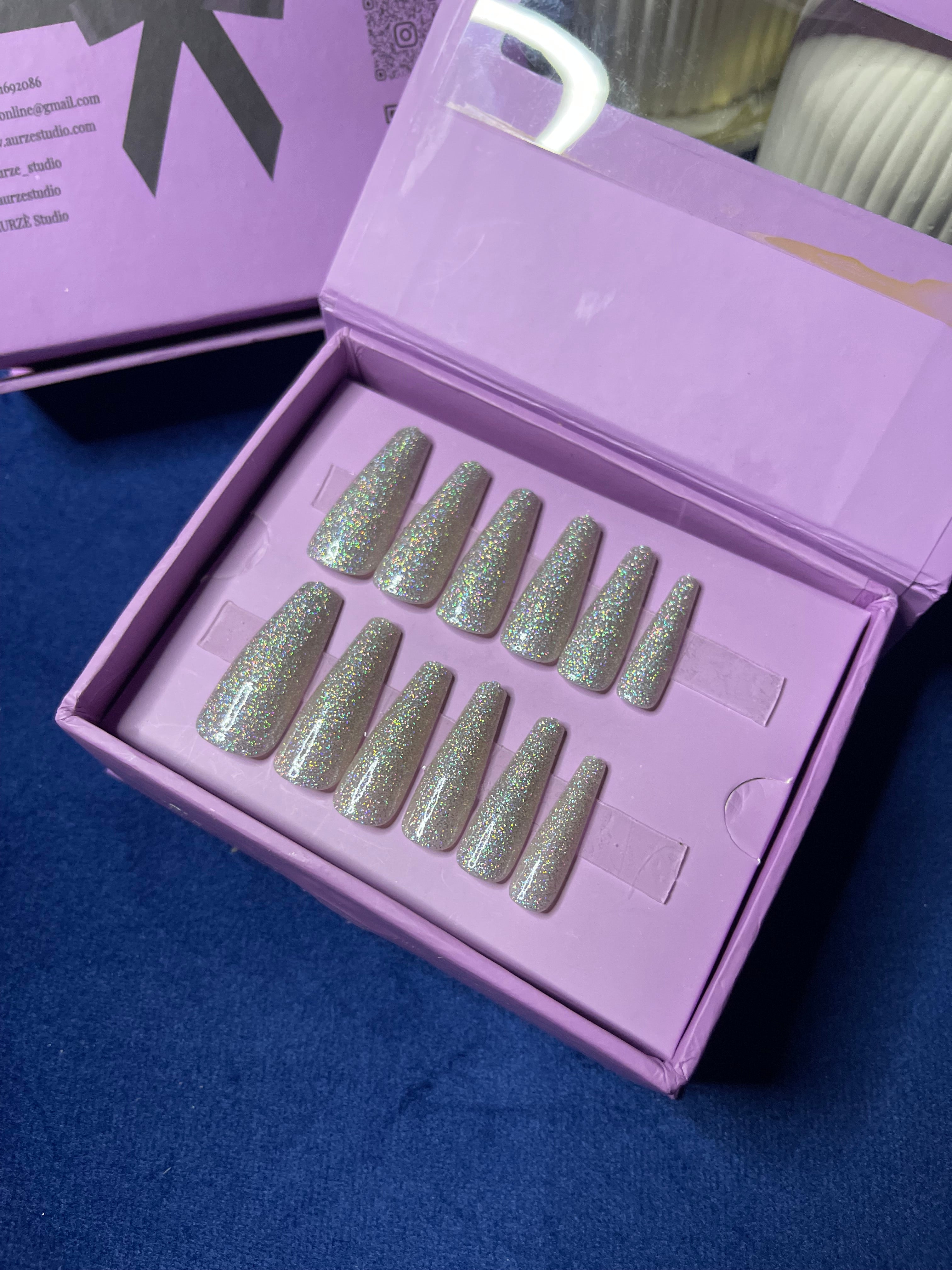 Champagne Wedding Inspo- Coffin extra long Press Ons