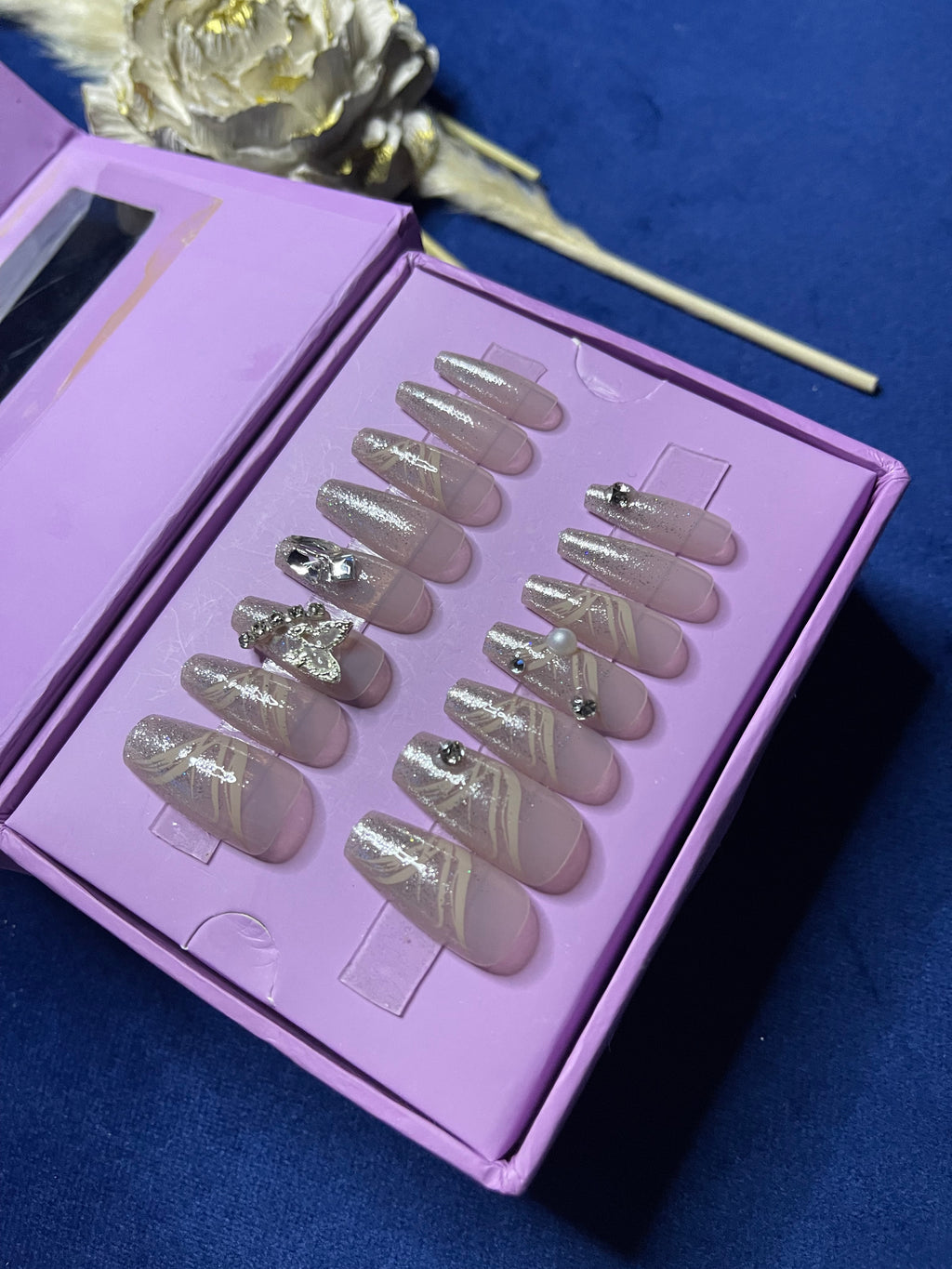 Silver Butterfly - Coffin Press Ons