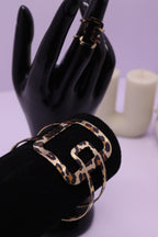 Sleek Wrist Series 0103 - AZ Golden Bangle & Ring Set
