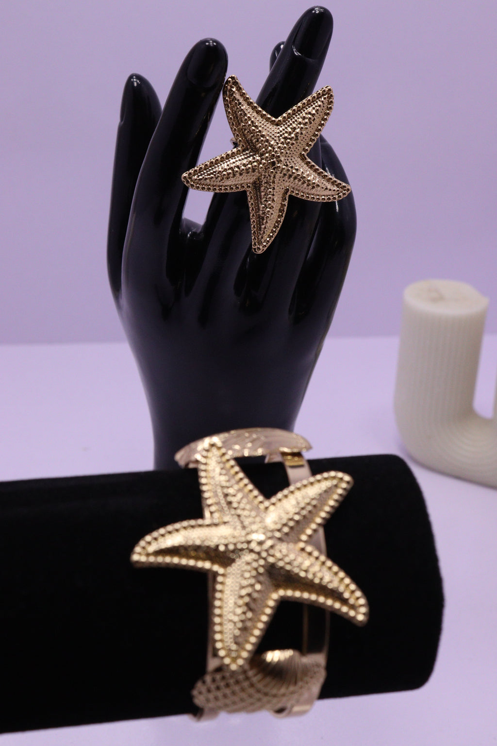 Sleek Wrist Series 0106 - AZ Golden Bangle & Ring Set