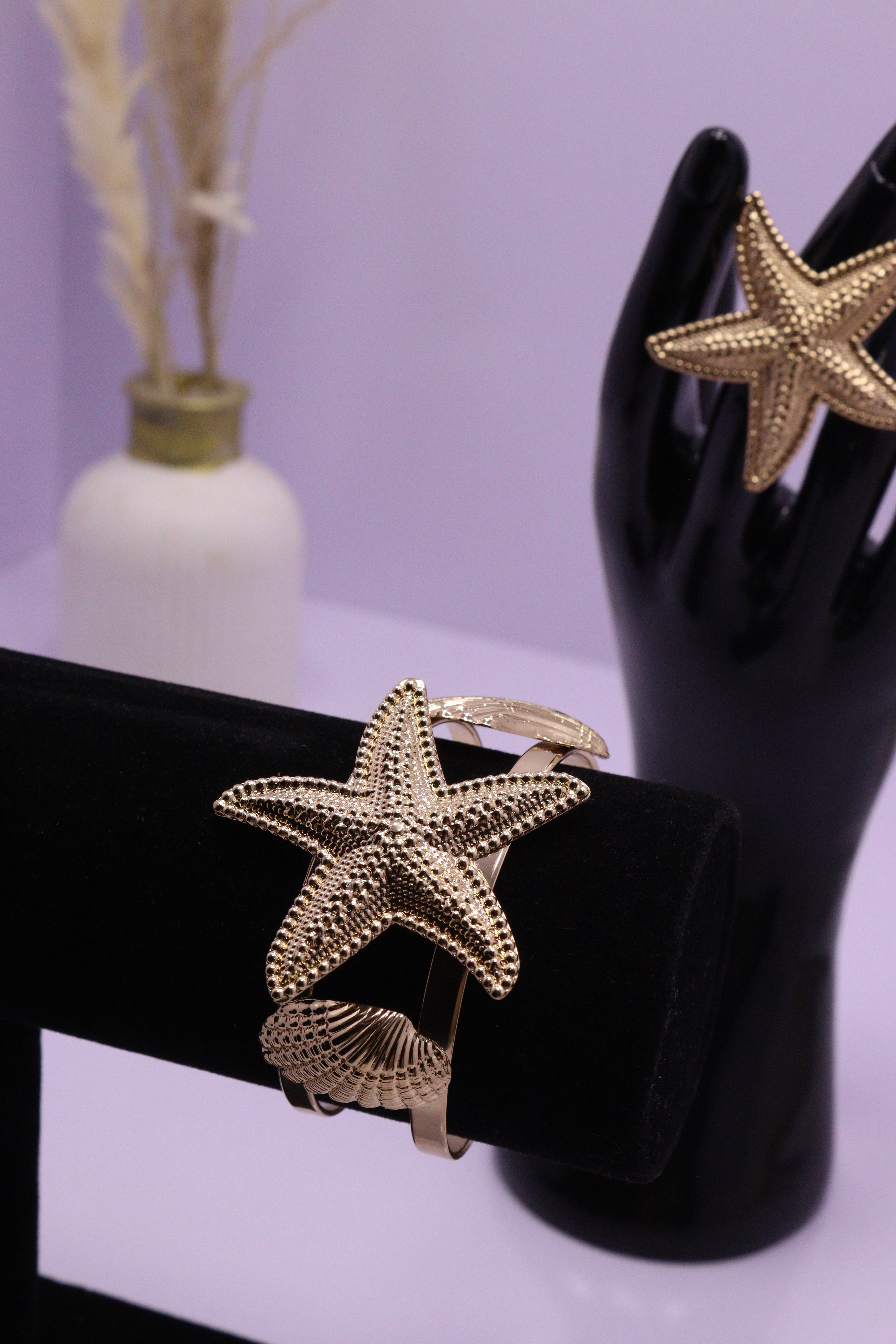 Sleek Wrist Series 0106 - AZ Golden Bangle & Ring Set