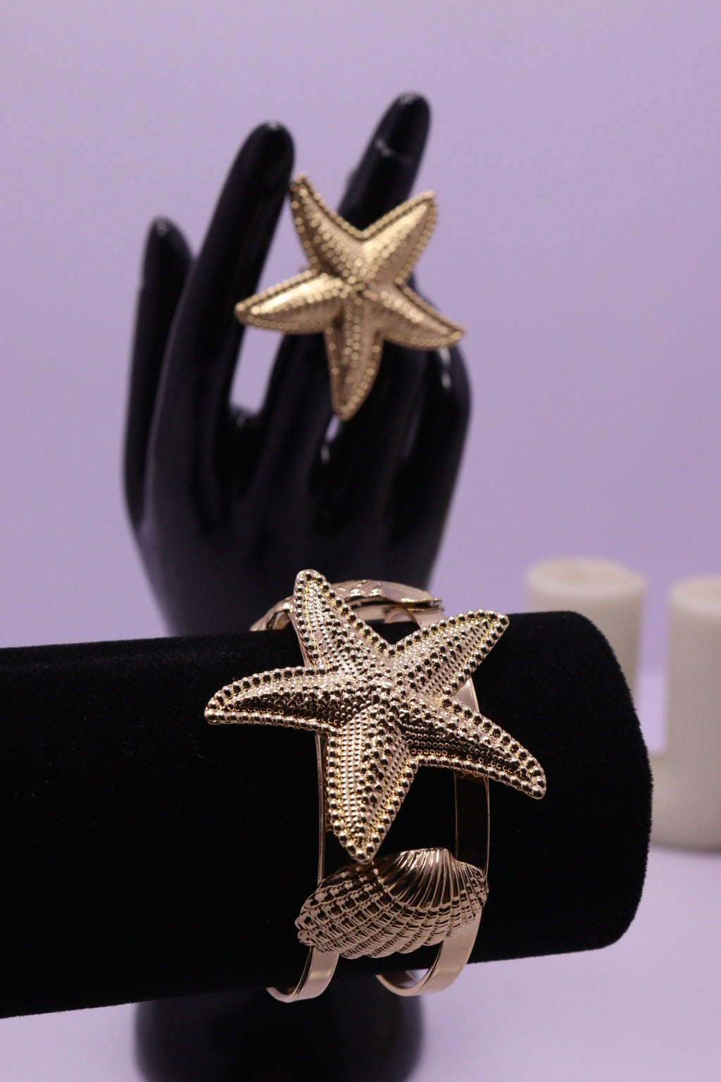 Sleek Wrist Series 0106 - AZ Golden Bangle & Ring Set