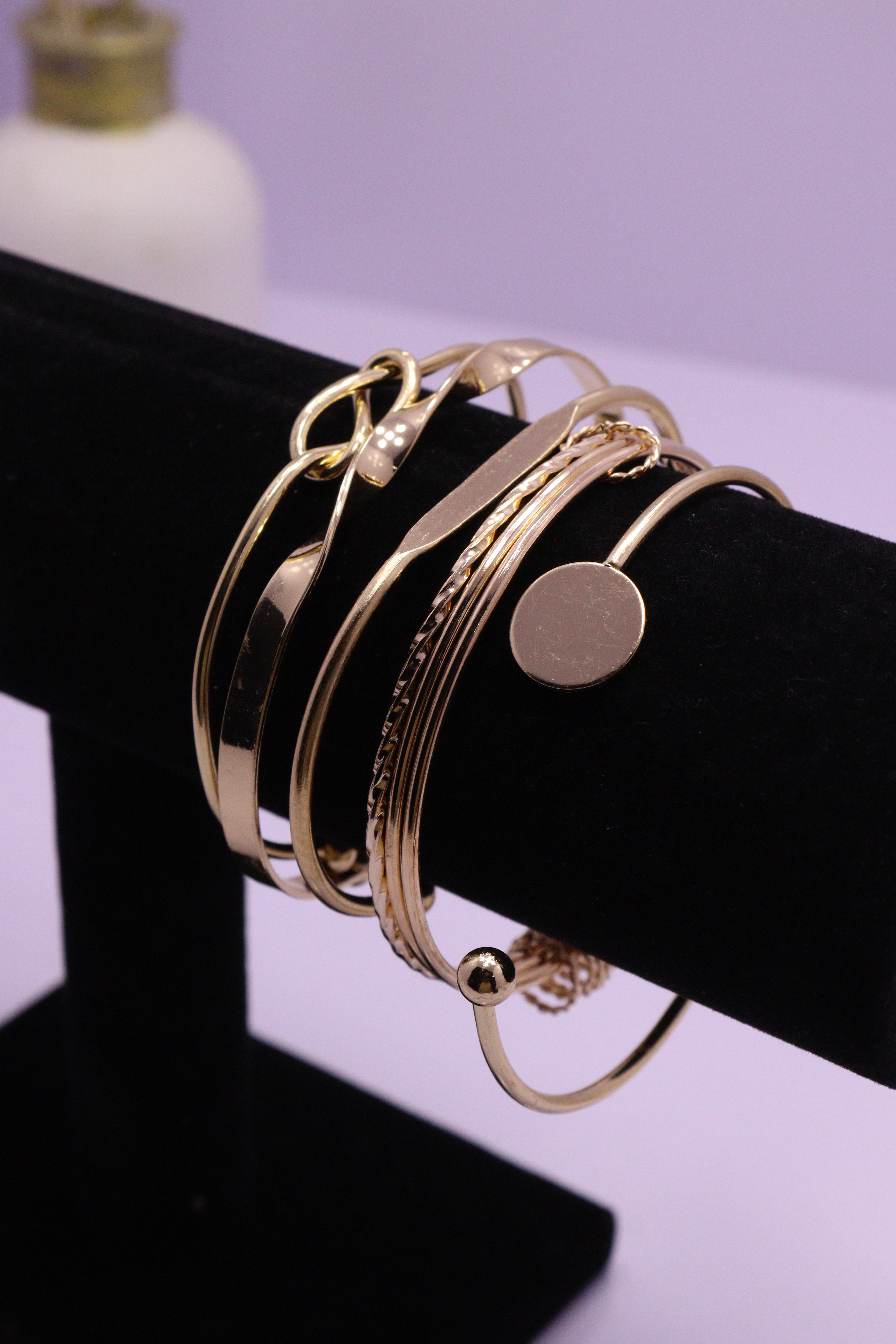 Sleek Wrist Series 0112 - AZ Golden Bangle Set