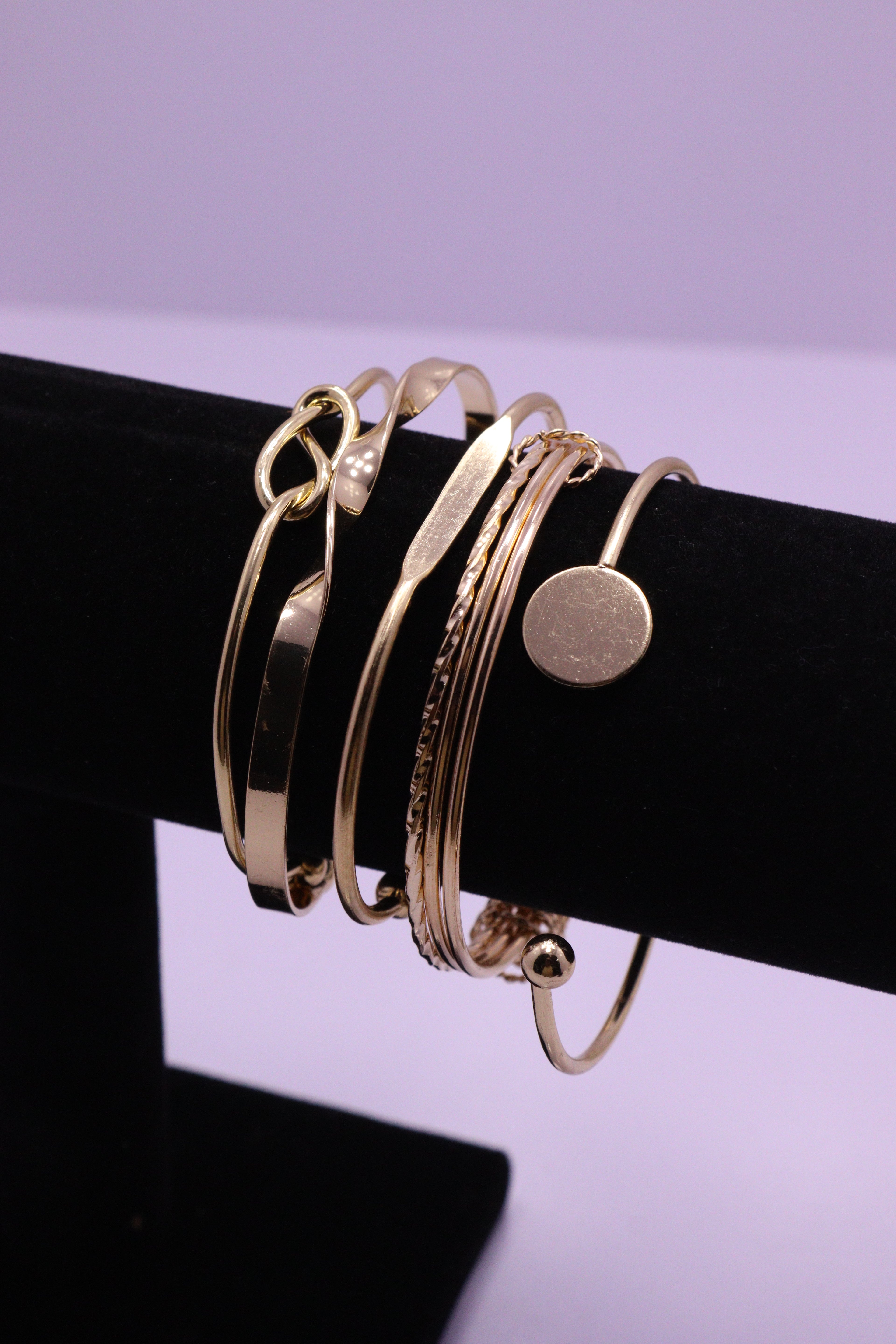 Sleek Wrist Series 0112 - AZ Golden Bangle Set