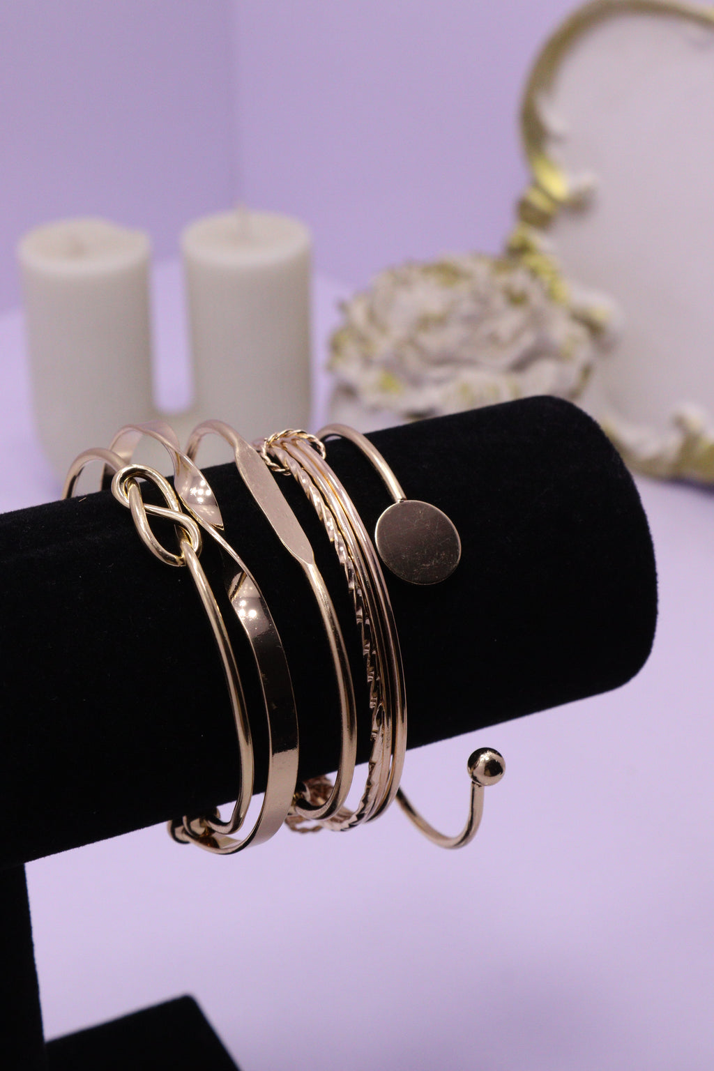 Sleek Wrist Series 0112 - AZ Golden Bangle Set