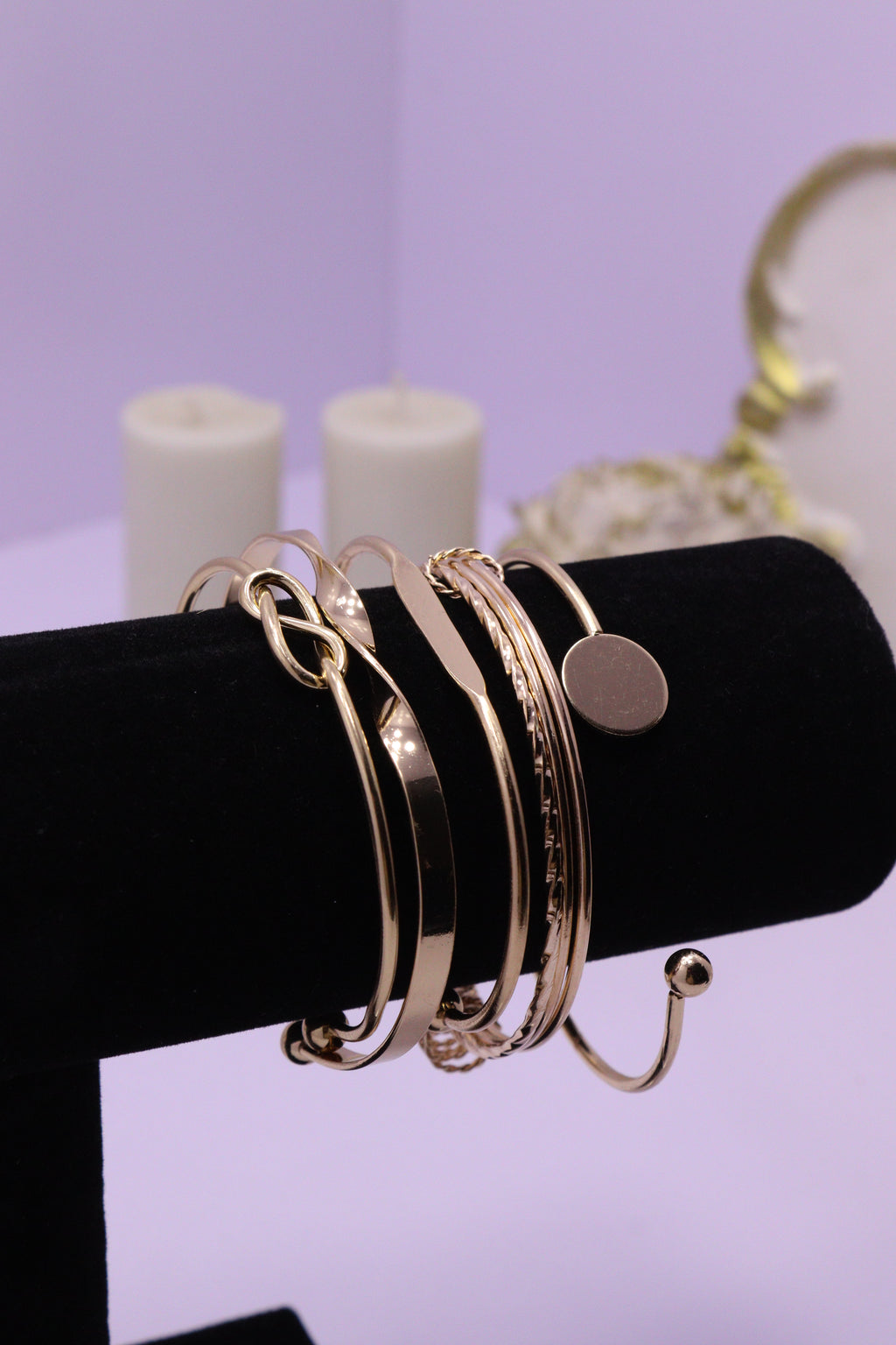Sleek Wrist Series 0112 - AZ Golden Bangle Set