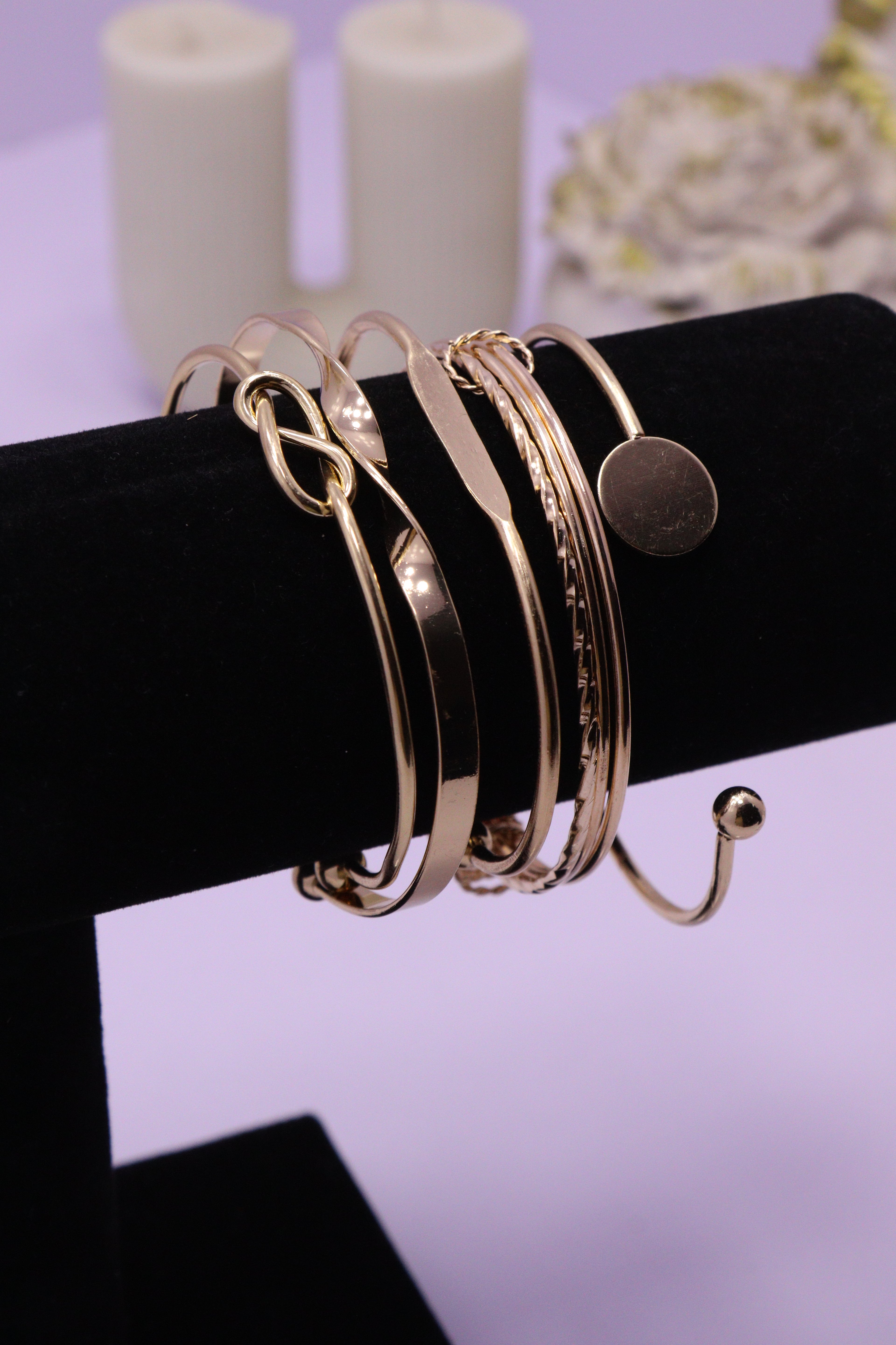 Sleek Wrist Series 0112 - AZ Golden Bangle Set