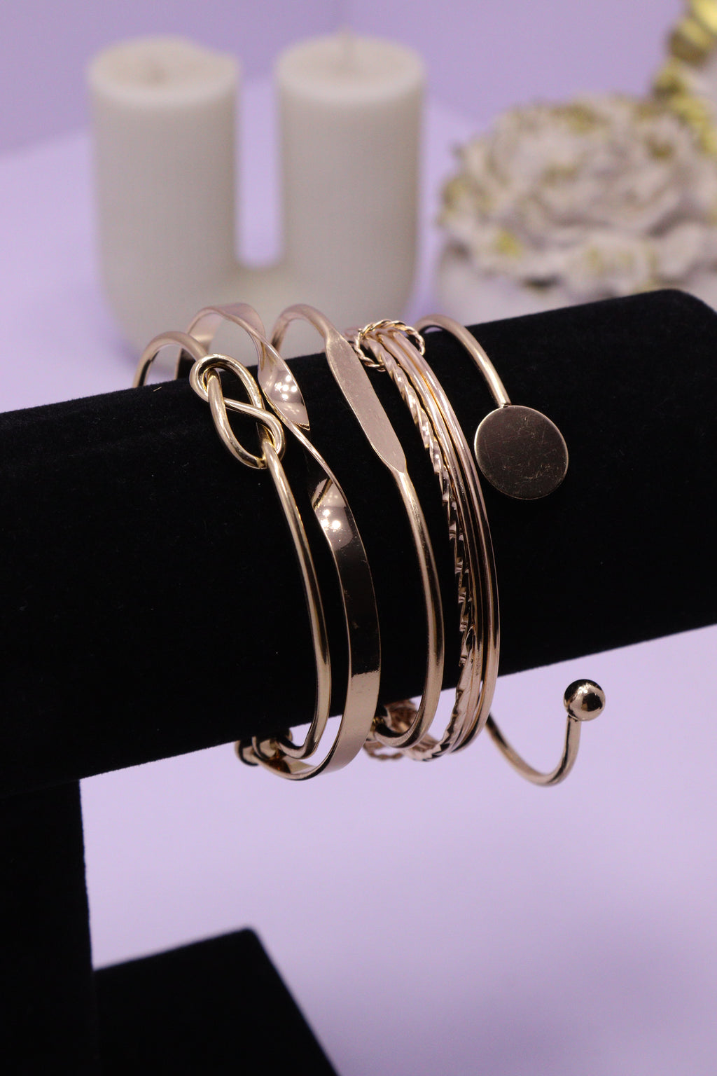 Sleek Wrist Series 0112 - AZ Golden Bangle Set
