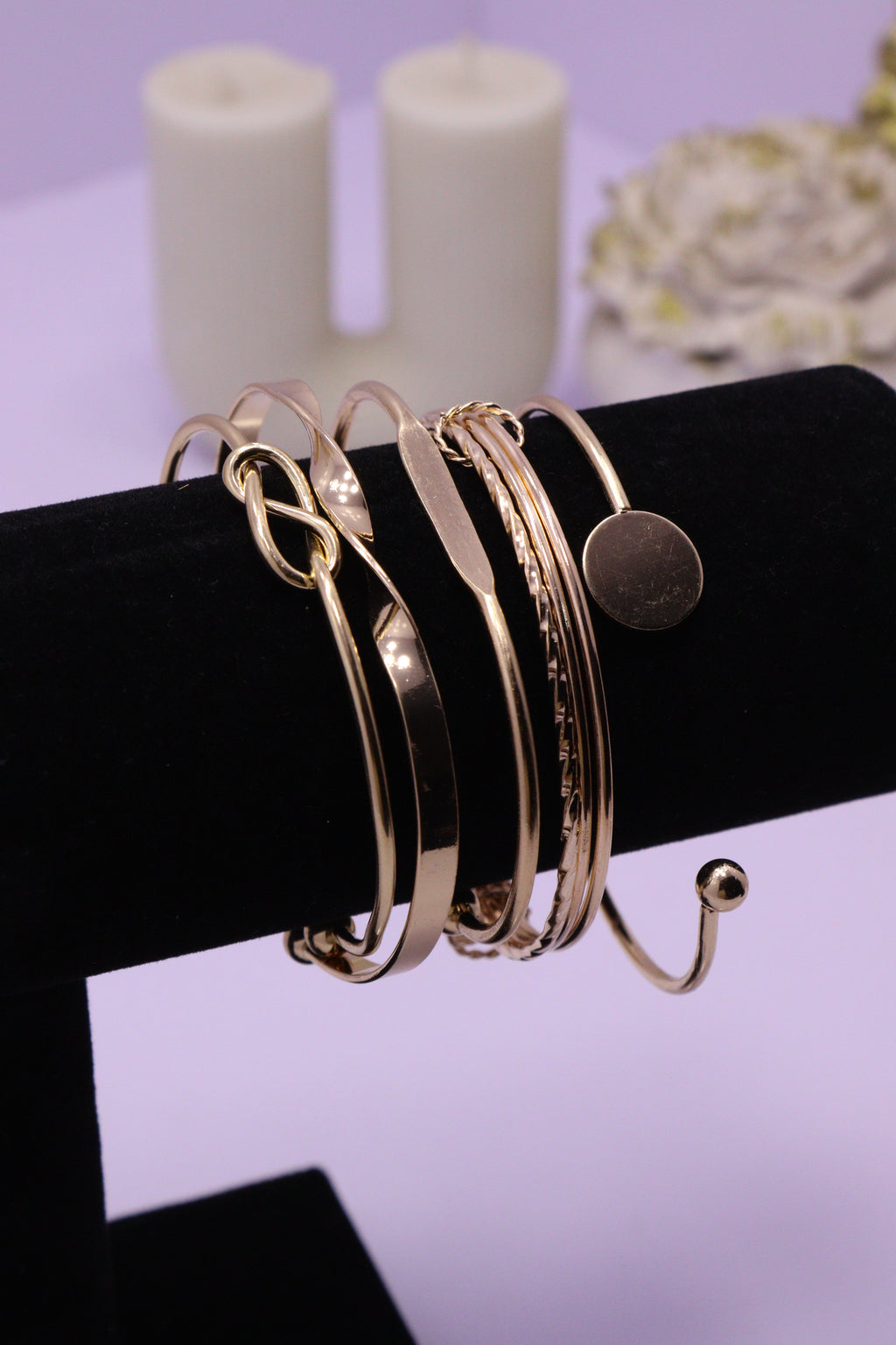 Sleek Wrist Series 0112 - AZ Golden Bangle Set