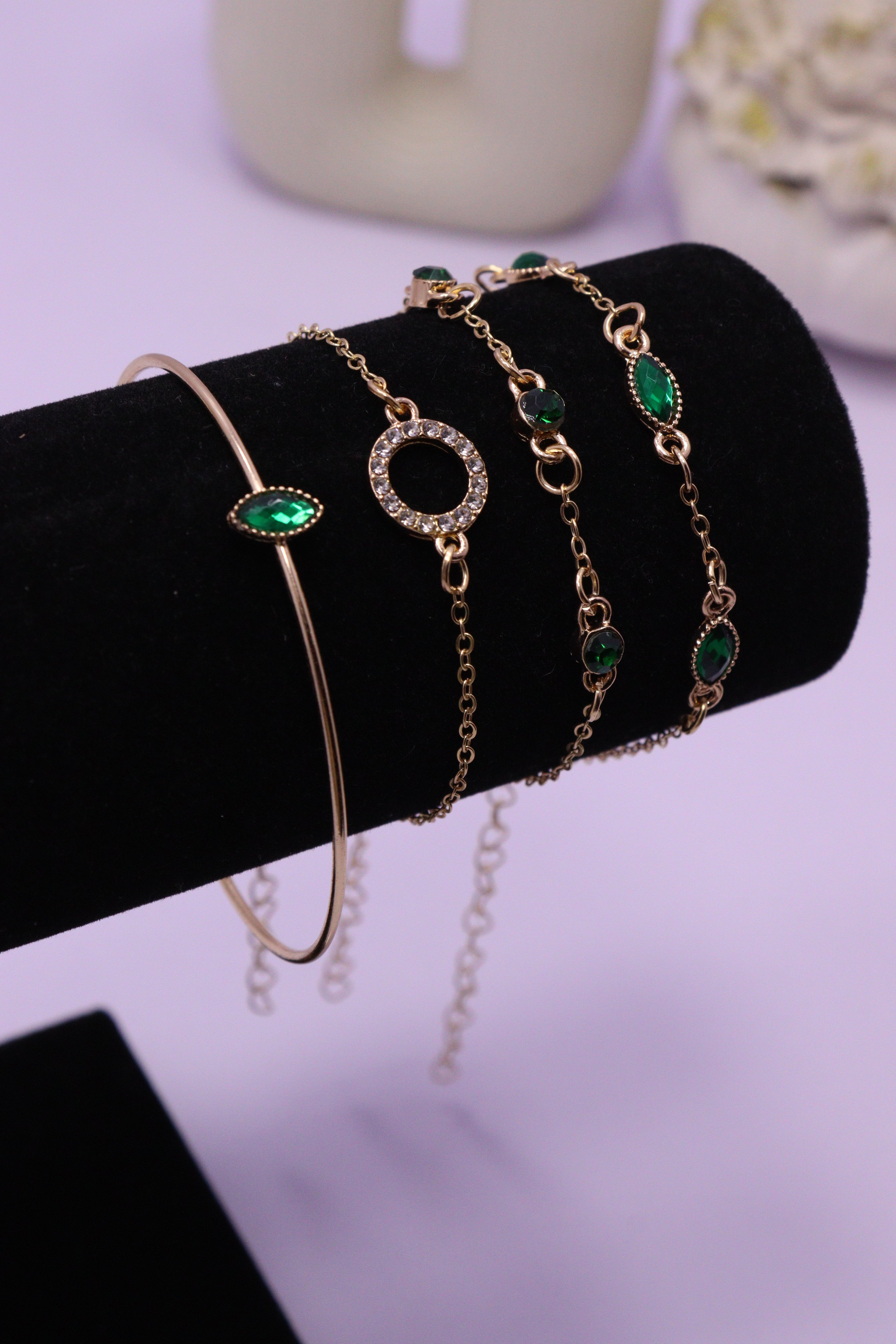 Sleek Wrist Series 0113 - AZ Golden Bangle Set