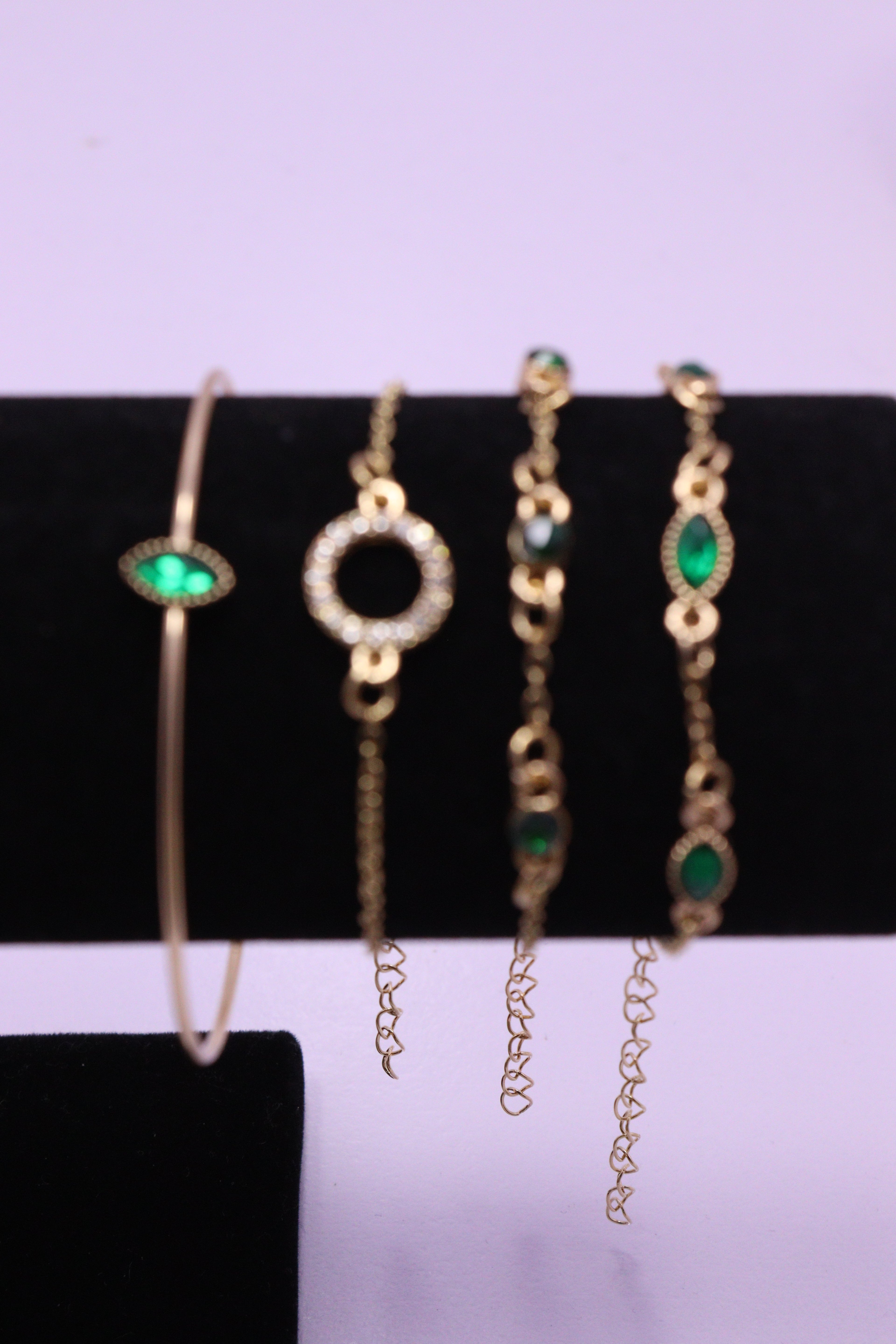 Sleek Wrist Series 0113 - AZ Golden Bangle Set