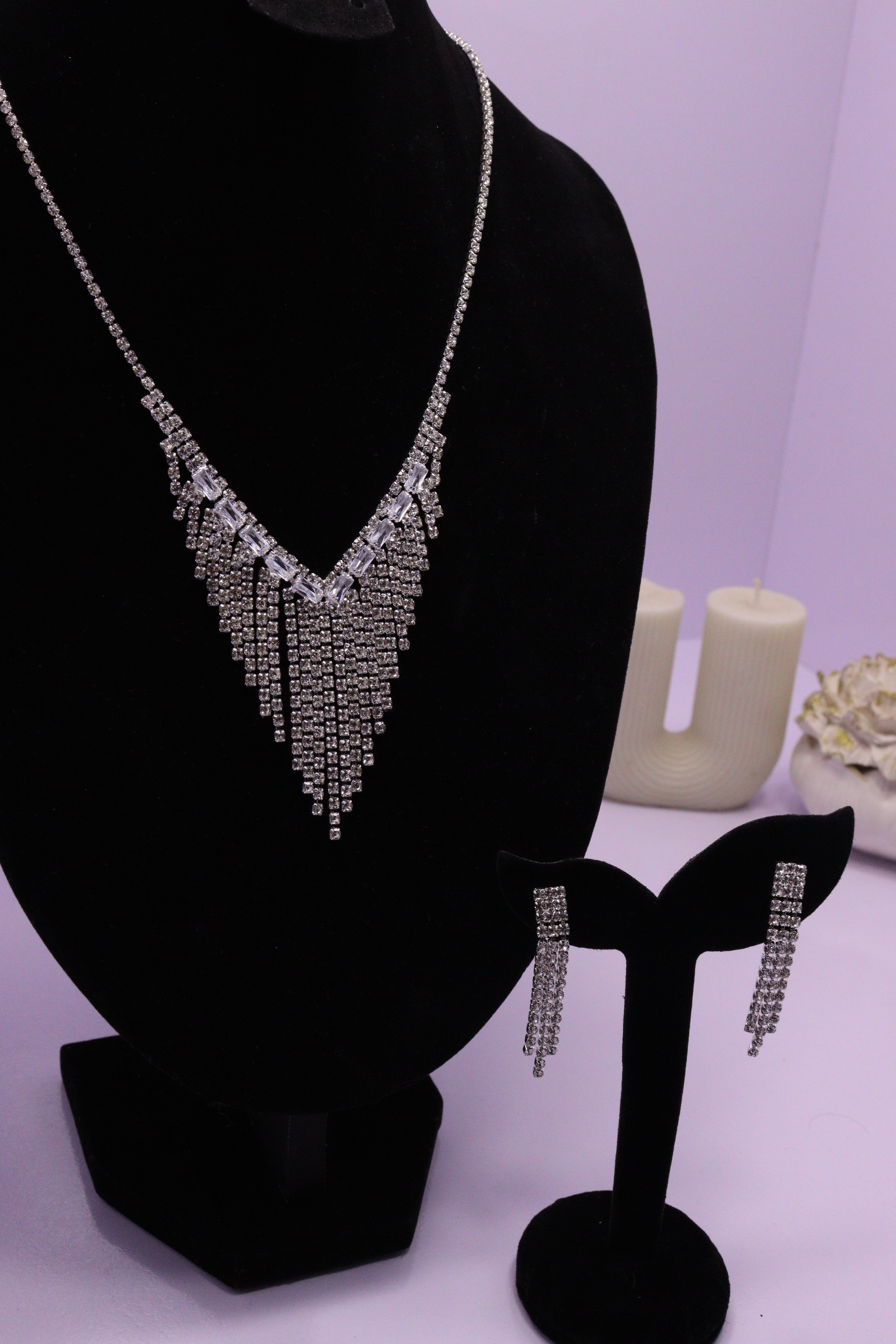 Diva Statement Sets Series 0004 - AZ Silver Bridal Set
