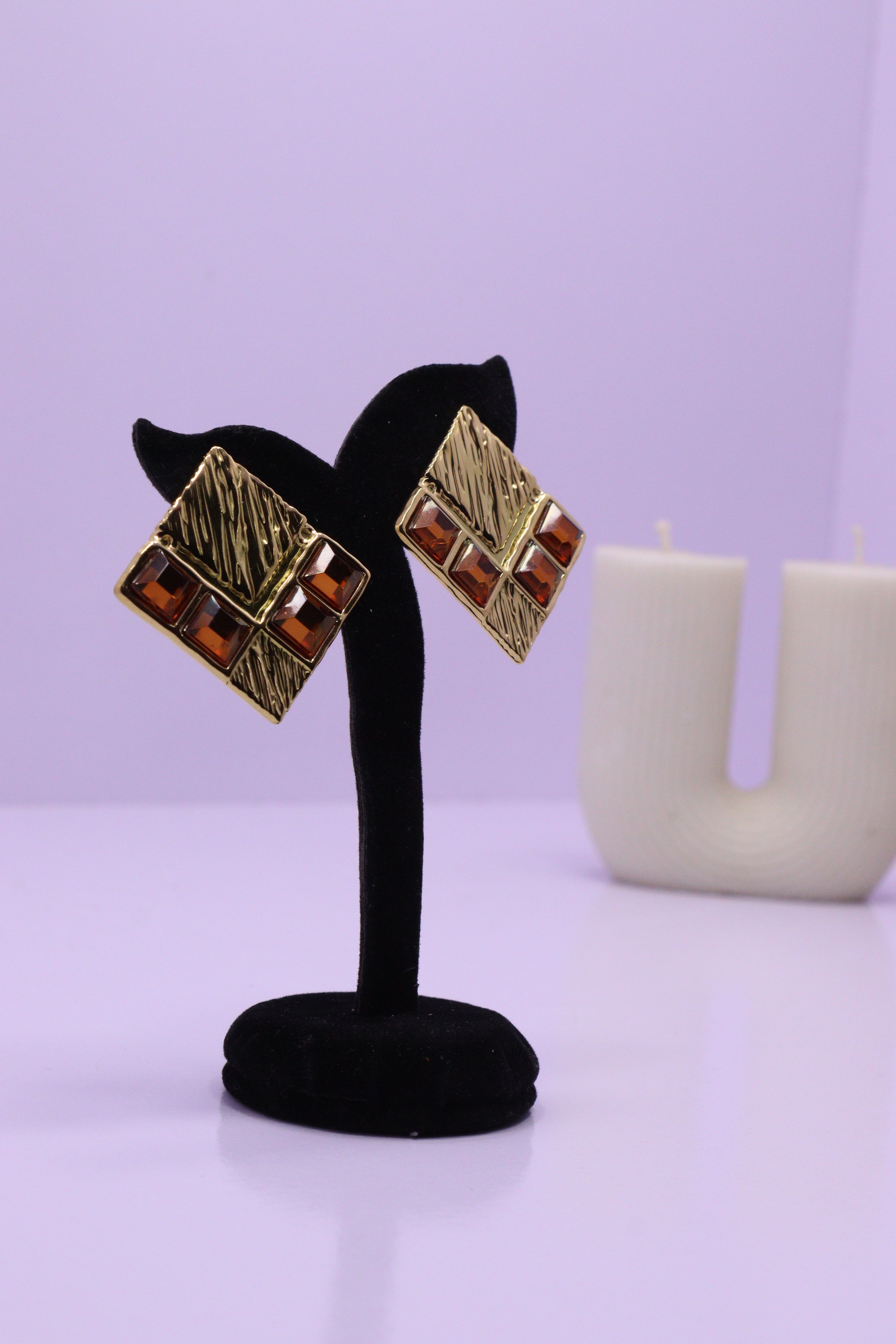 Bold Glow Series 0024 - AZ Golden Ear ring