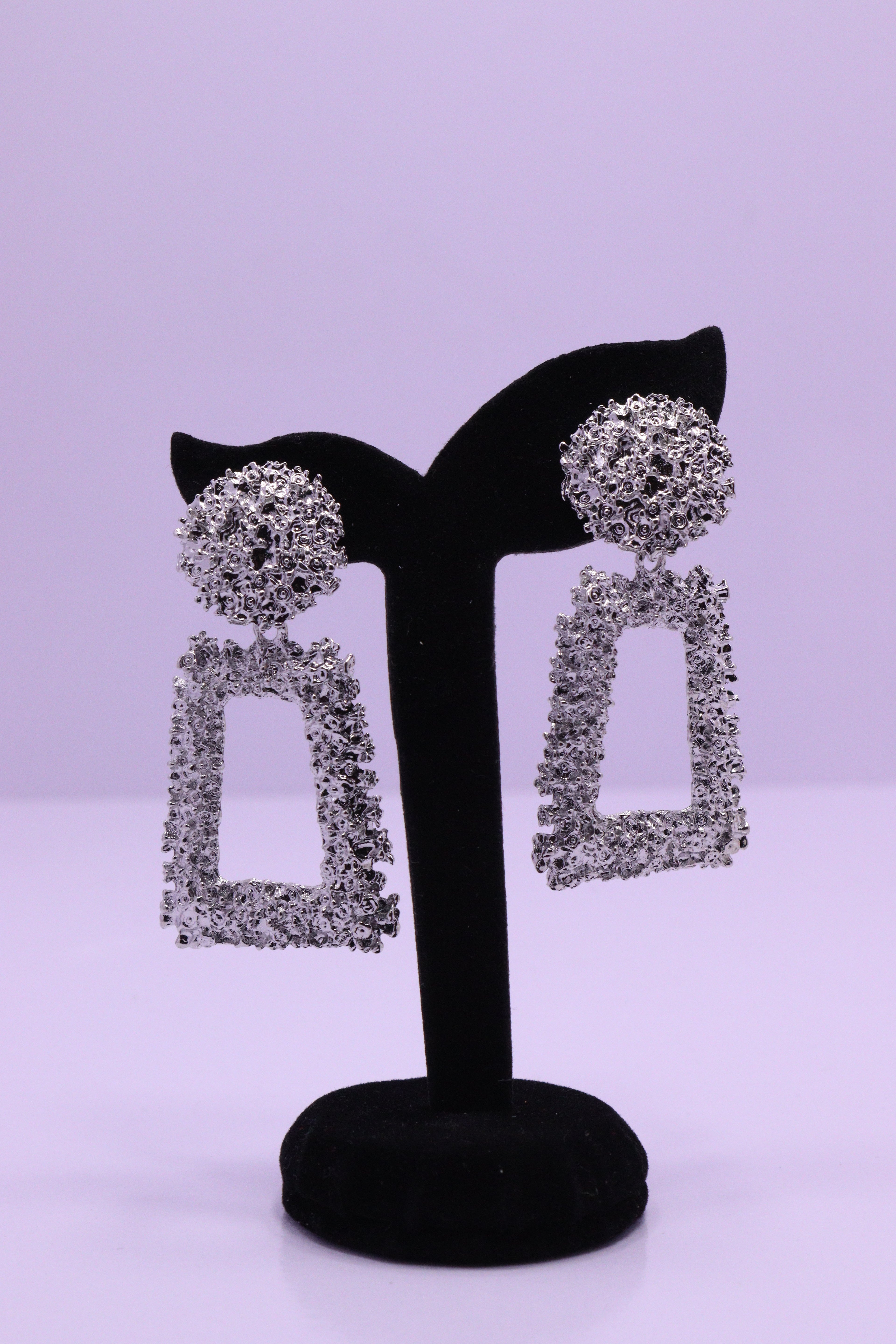 Bold Glow Series 0027 - AZ Silver Ear ring