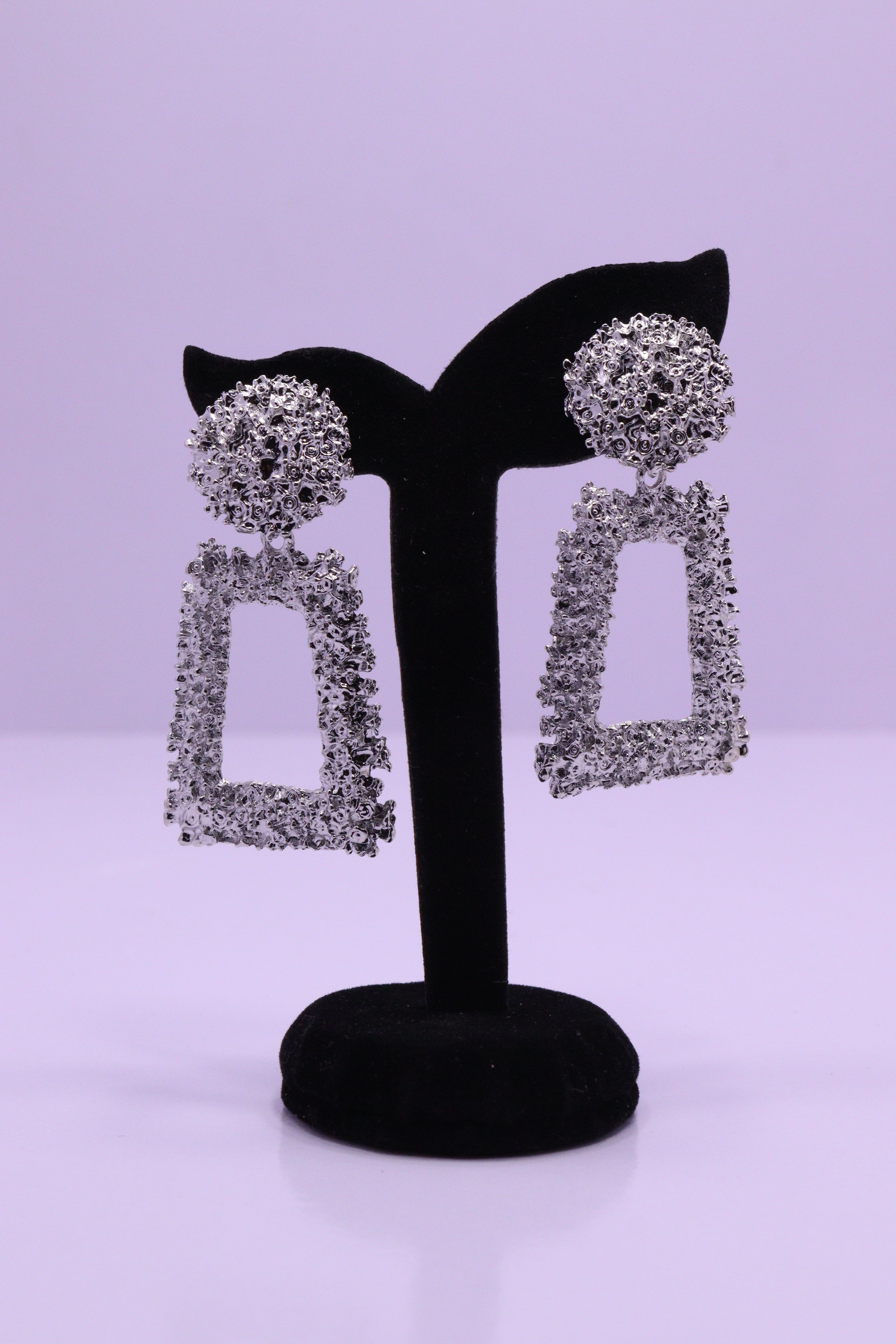 Bold Glow Series 0027 - AZ Silver Ear ring