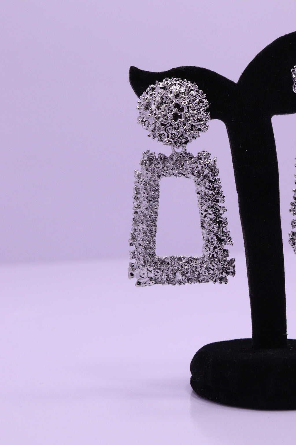 Bold Glow Series 0027 - AZ Silver Ear ring