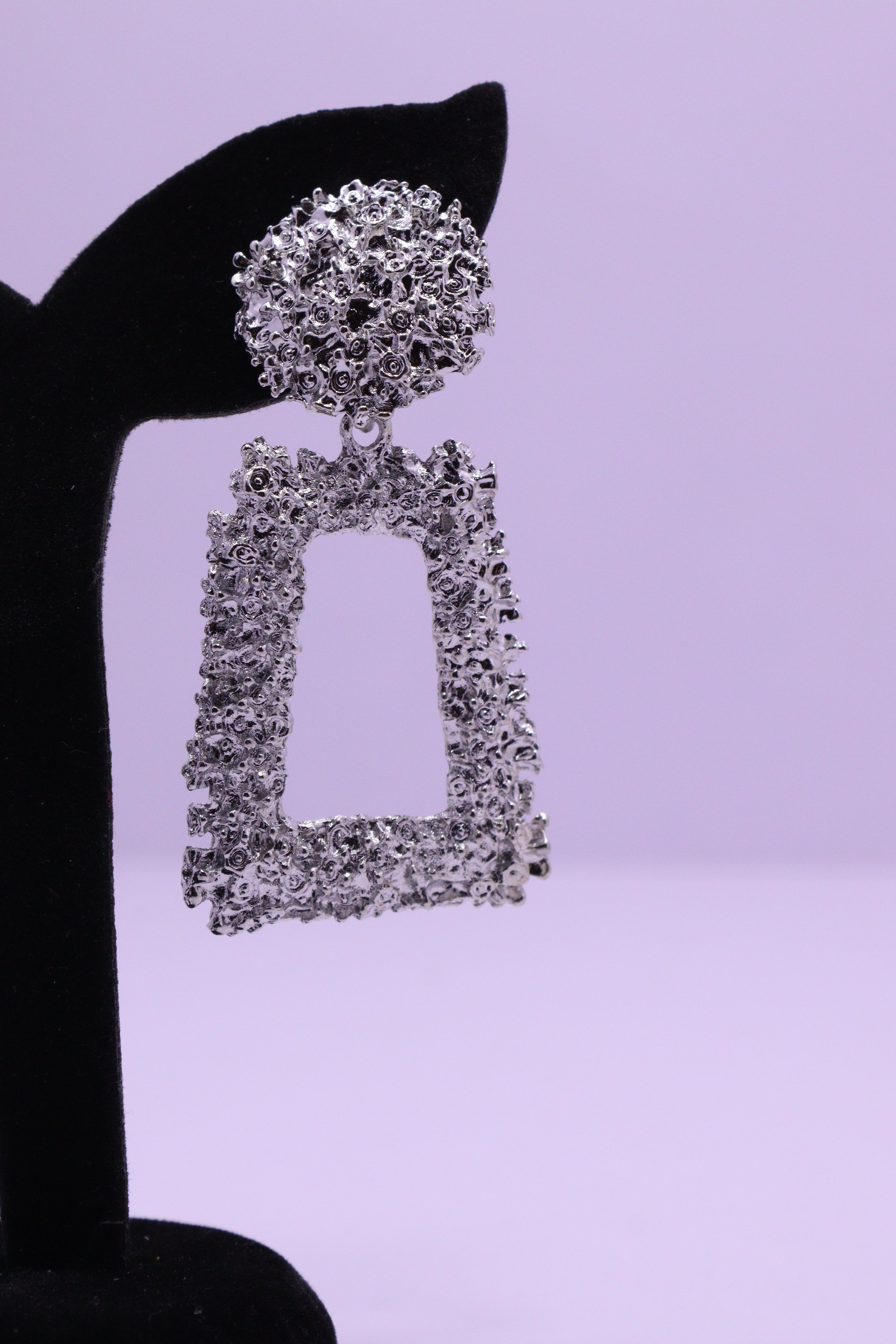 Bold Glow Series 0027 - AZ Silver Ear ring