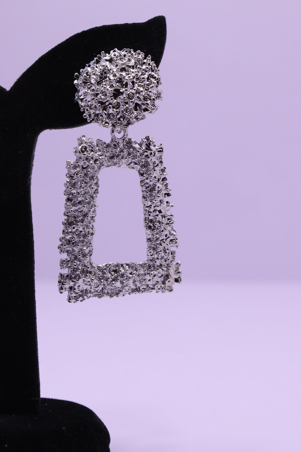 Bold Glow Series 0027 - AZ Silver Ear ring