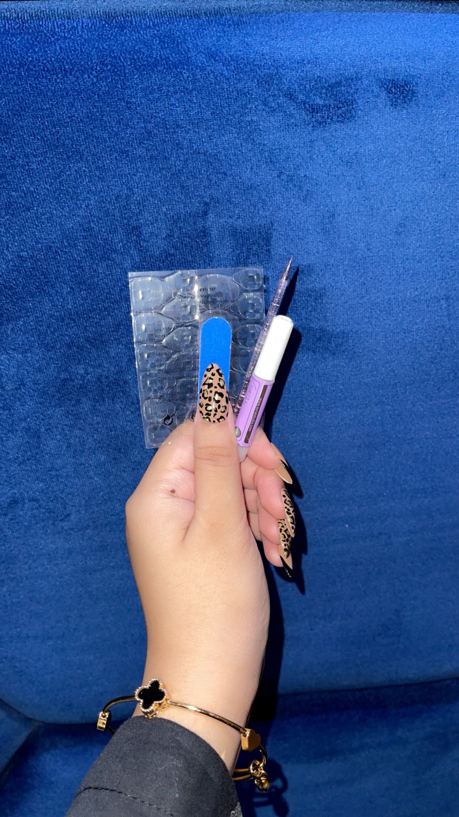 Black & Gold Leopard Glam Press-On Nails