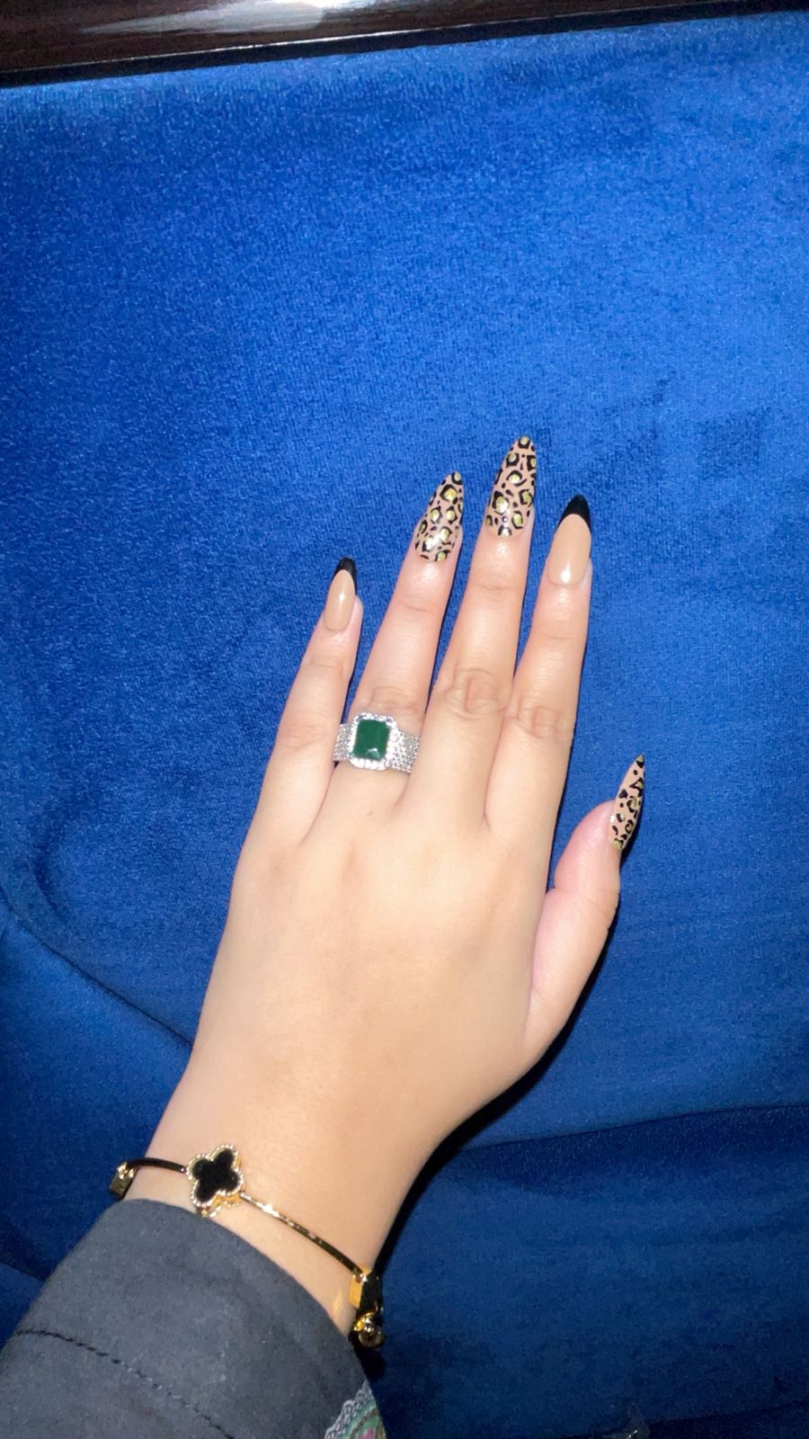 Black & Gold Leopard Glam Press-On Nails